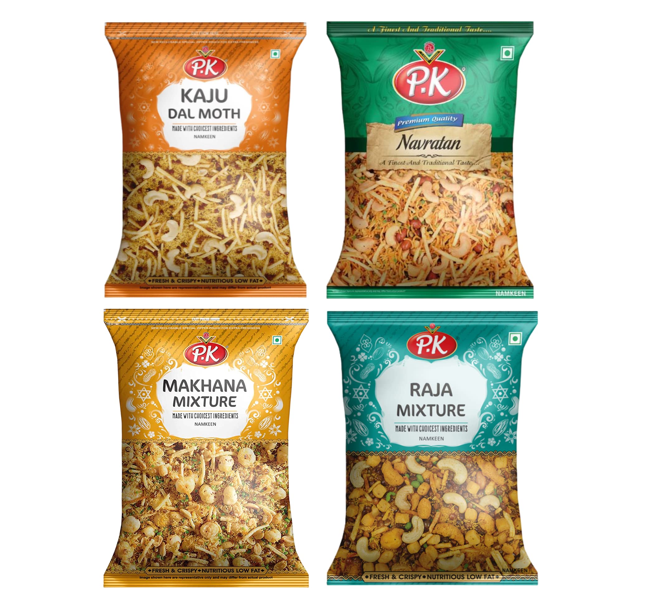 P.K Kaju Namkeen, Navratan Namkeen, Makhana Mixture Namkeen, Raja Mixture Namkeen (Pack Of 4) (Each 200g) (B0965JM4NN) Amazon Price History, Amazon Price Tracker