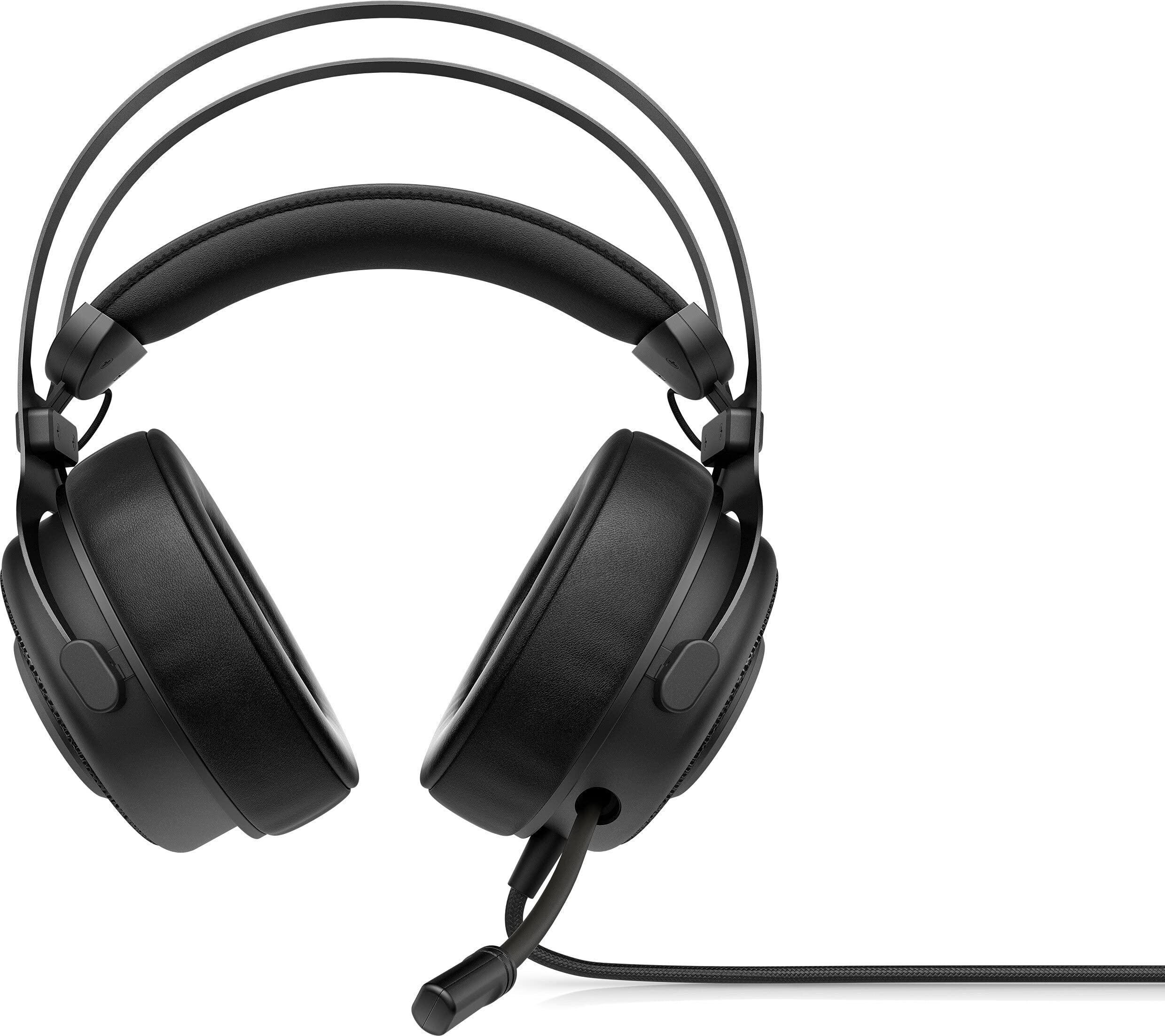 HP - Gaming OMEN Blast Casque avec câble USB, Audio Surround 7.1, Arceau Suspendu, Coussinets rembourrés, Microphone rétractable, Commandes en Ligne, compatibilité PC et Console Noir 1A858AAABB