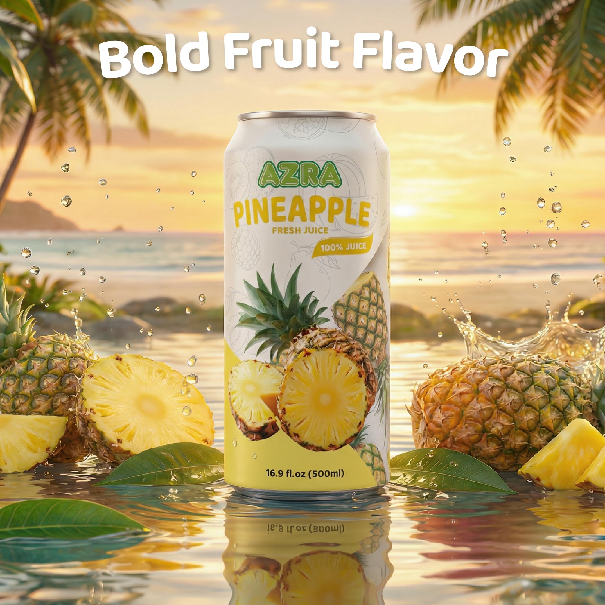 Amazon.com : AZRA 100% Pineapple Juice | 500ml Cans | 12 Pack