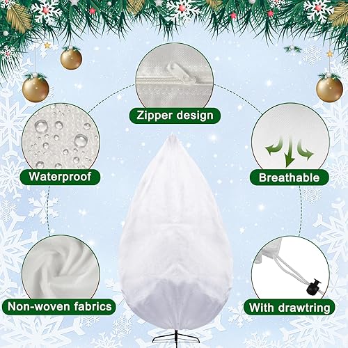 Miniatura 2 de Onesing Bolsa de almacenamiento para árbol de Navidad, 9 x 4 pies, cubierta blanca a prueba de polvo para árbol de Navidad para almacenamiento
