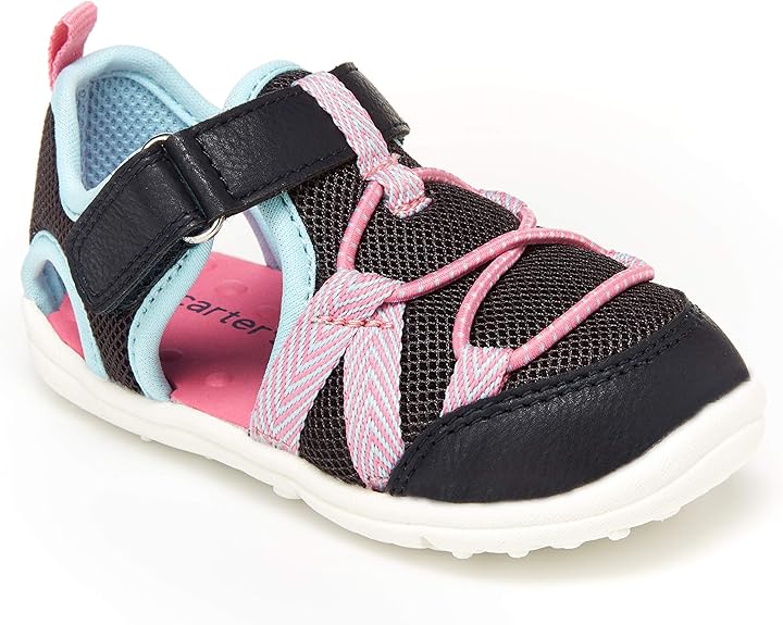 Carter's Baby Girls Infant 1st Tobin Athletic Sneaker First Walker Shoe, Navy, 4.5 Infant US