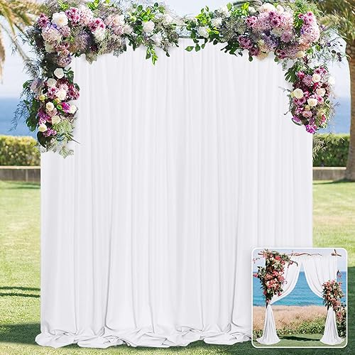 Miniatura 10 de Cortinas de fondo rojo de 10 x 10 pies para fiesta, día de San Valentín, escenario de arco, ceremonia de boda, telón de fondo de tela para