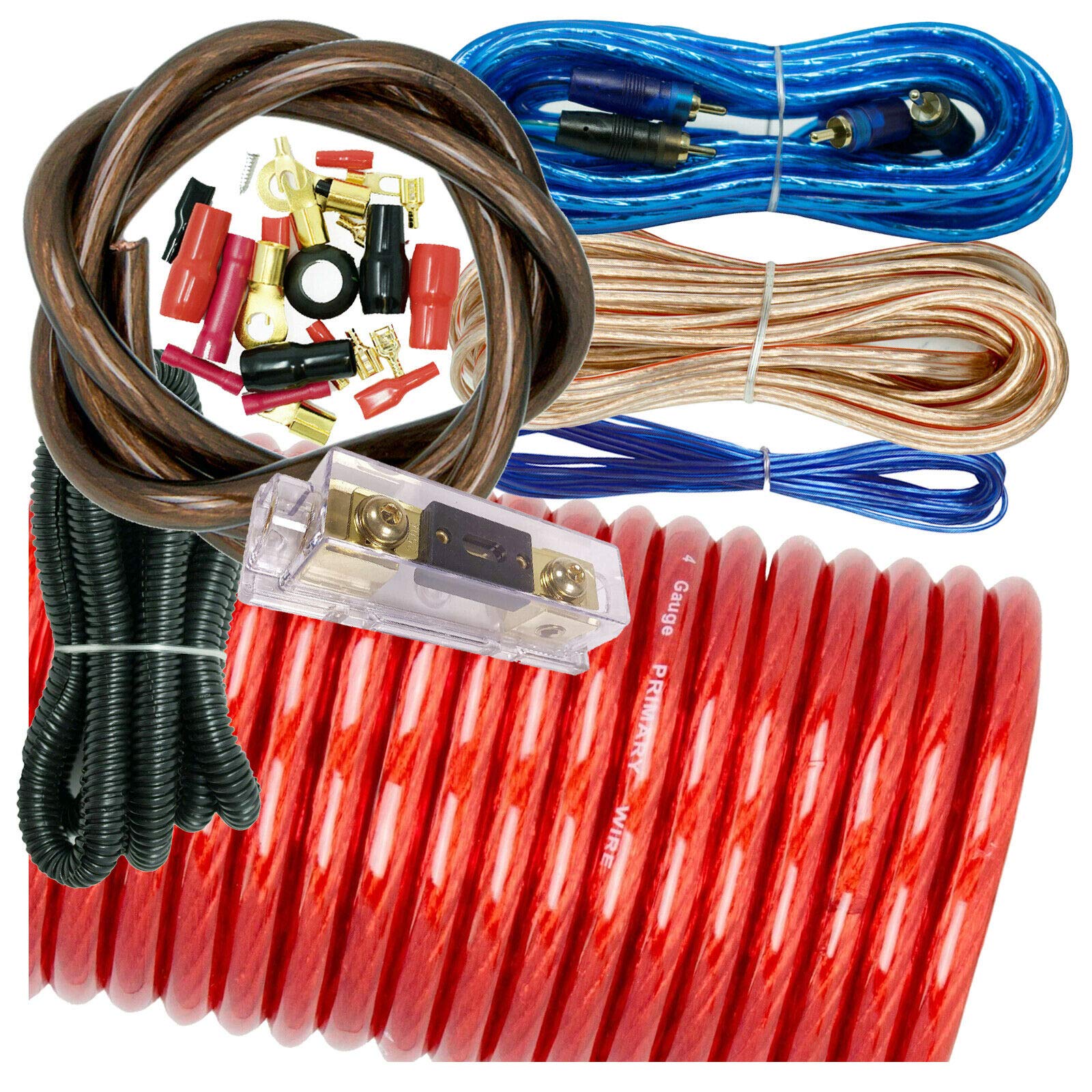 Buy Audiotek ATBCC4ARRED Installer 4 Gauge Amp Kit Amplifier Install