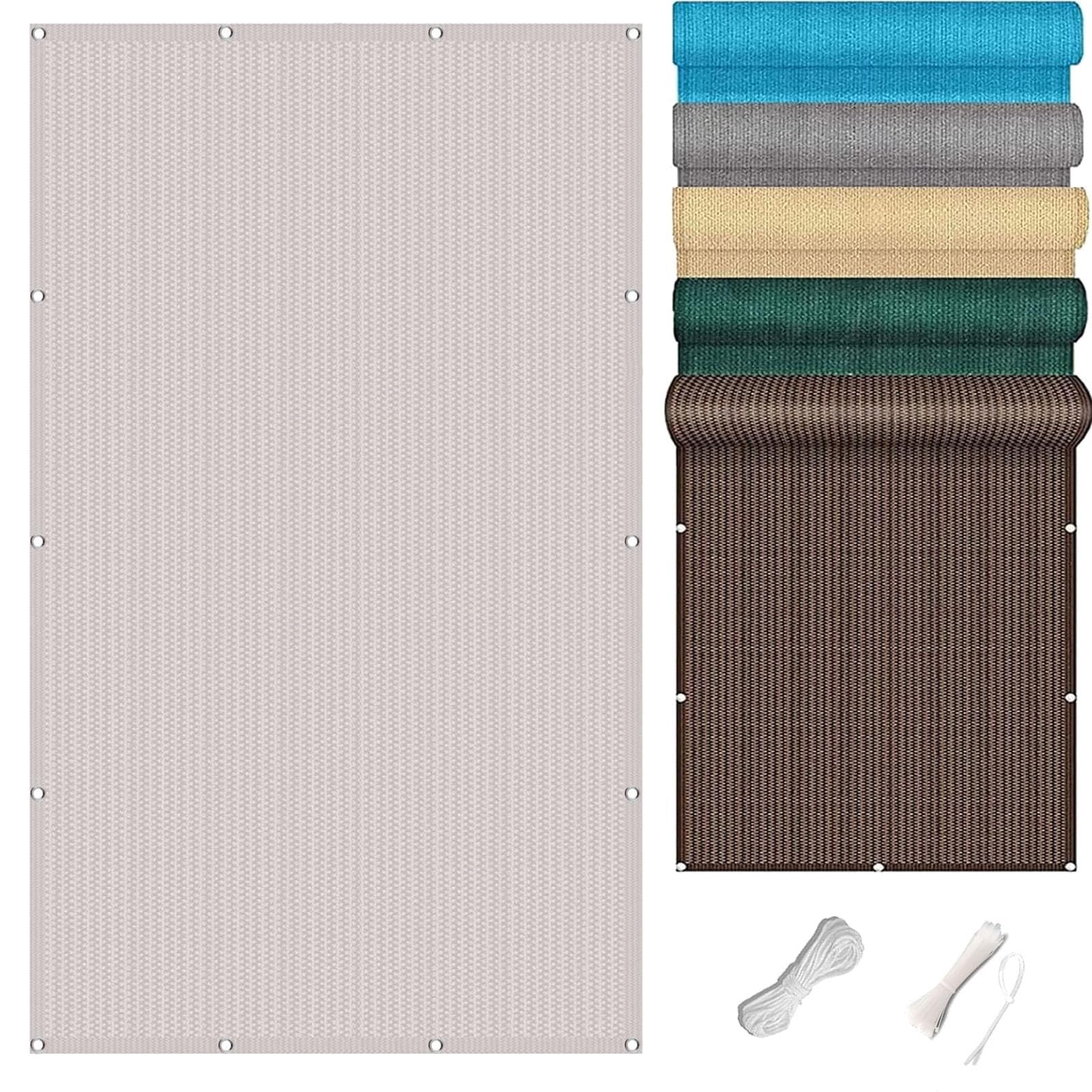 Privacy Screen 1 x 4 m(3.3 x 13.1ft), Sun-Protective Water-Permeable, Anti-Peeping Garden Privacy Protective Screens Balcony Screen, for Balcony Garden Fence, White