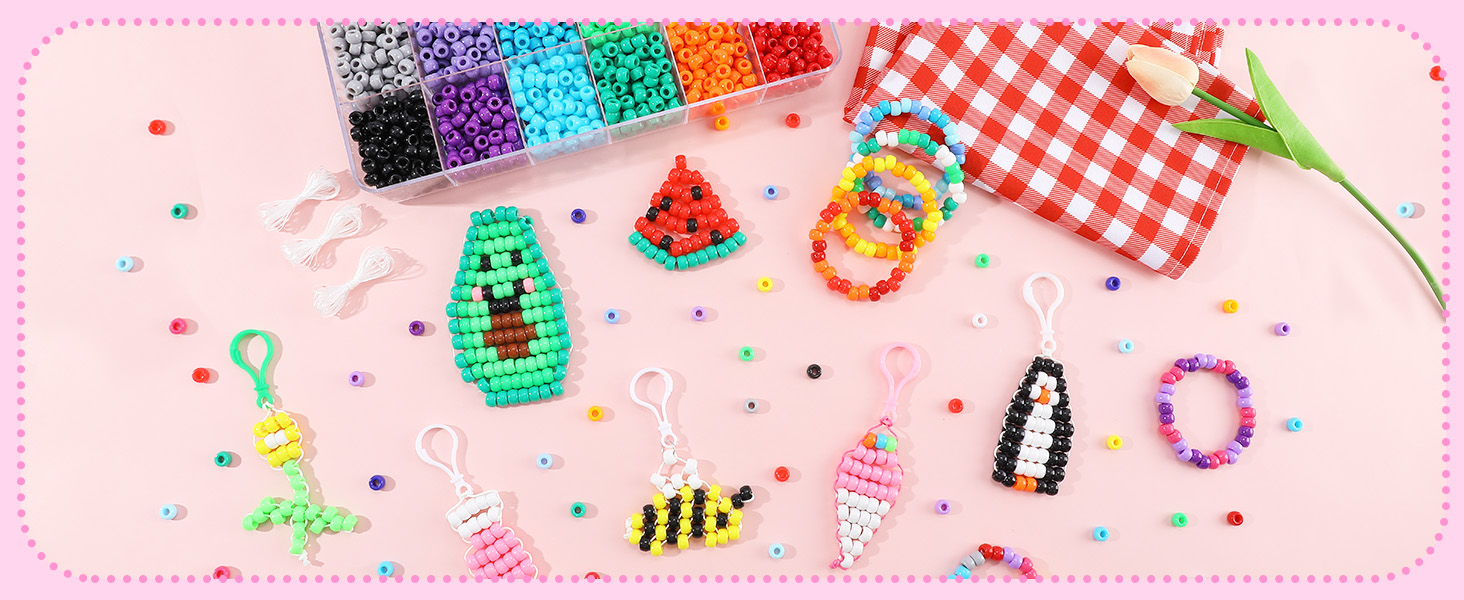 Amazon.com: MAKERSLAND 2600+pcs Pony Beads Kit 18 Color Rainbow