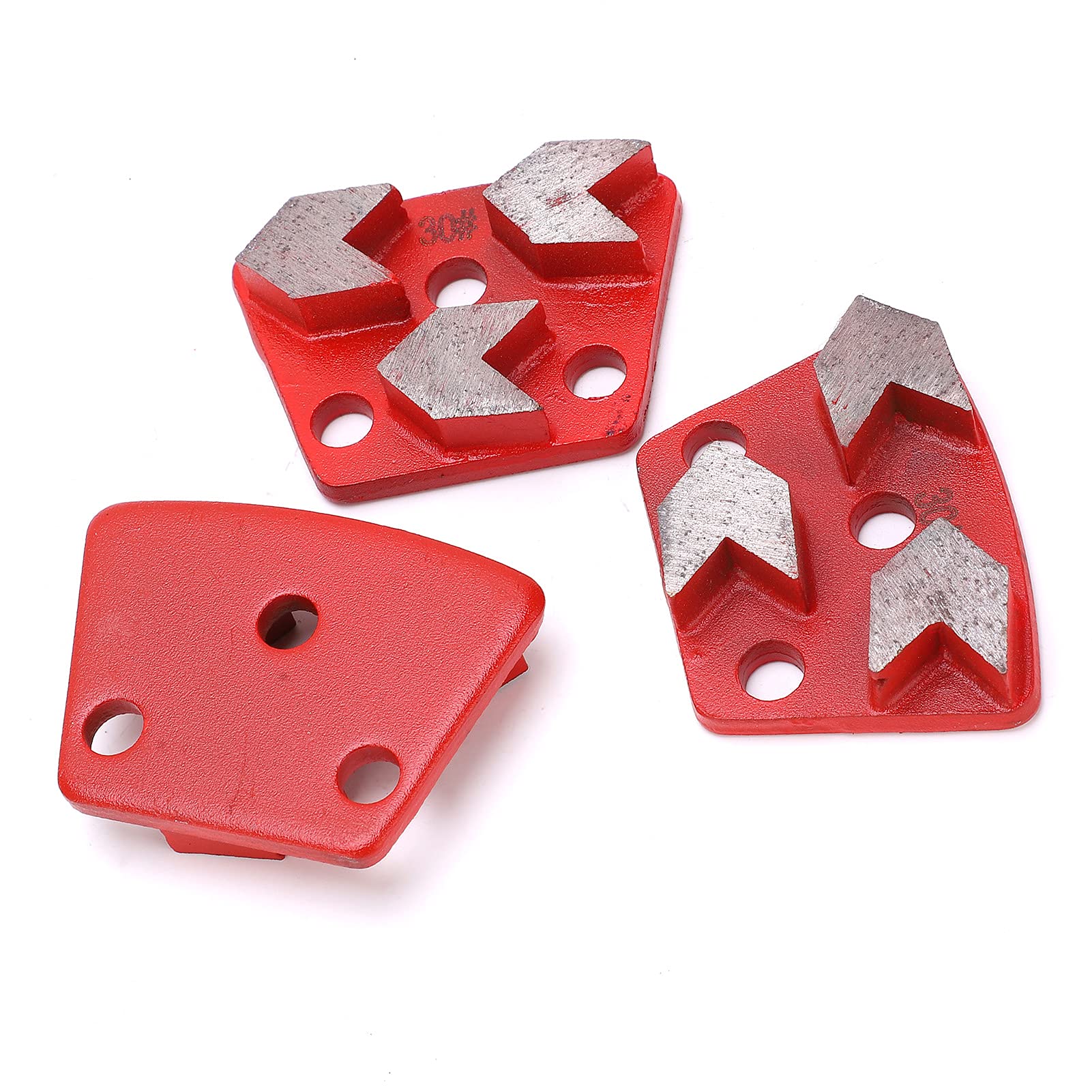 3 Dents de Flèche Rouge 30#, Trapèze de Chaussures de Meulage Diamantées, efficacité de Meulage élevée pour Meuleuses à Béton, Tranchante et Résistante à L'usure, Lisse
