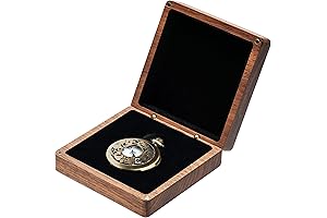 Exquisite Walnut Wood Pocket Watch Display Dome for Safekeeping