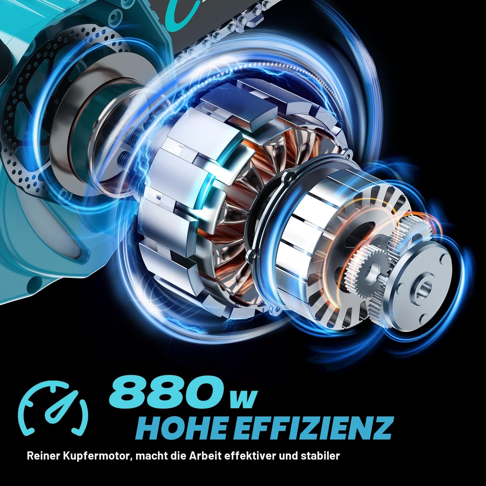Mini Akku Kettensäge 6 Zoll mit 2x 4000 mAh Akku, 880 W Reinkupfermotor, Sicherheitsverriegelung – Elektrische Handkettensäge für Garten, Äste und Holz
