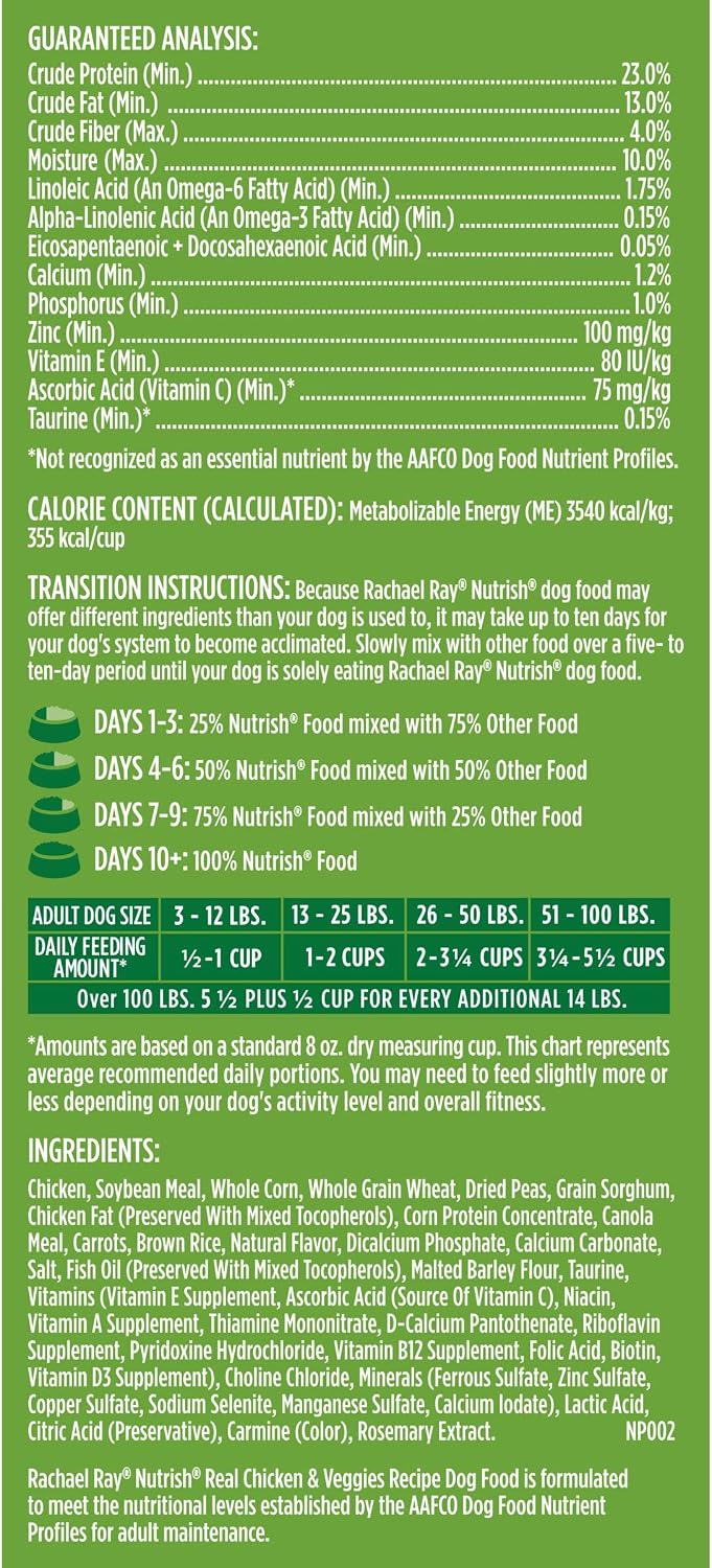 Rachael Ray Nutrish Chicken & Veggies 40 Pounds Dry Dog Food (Packaging May Vary) + Chicken Recipe 11 Count Soup Bones Bundle