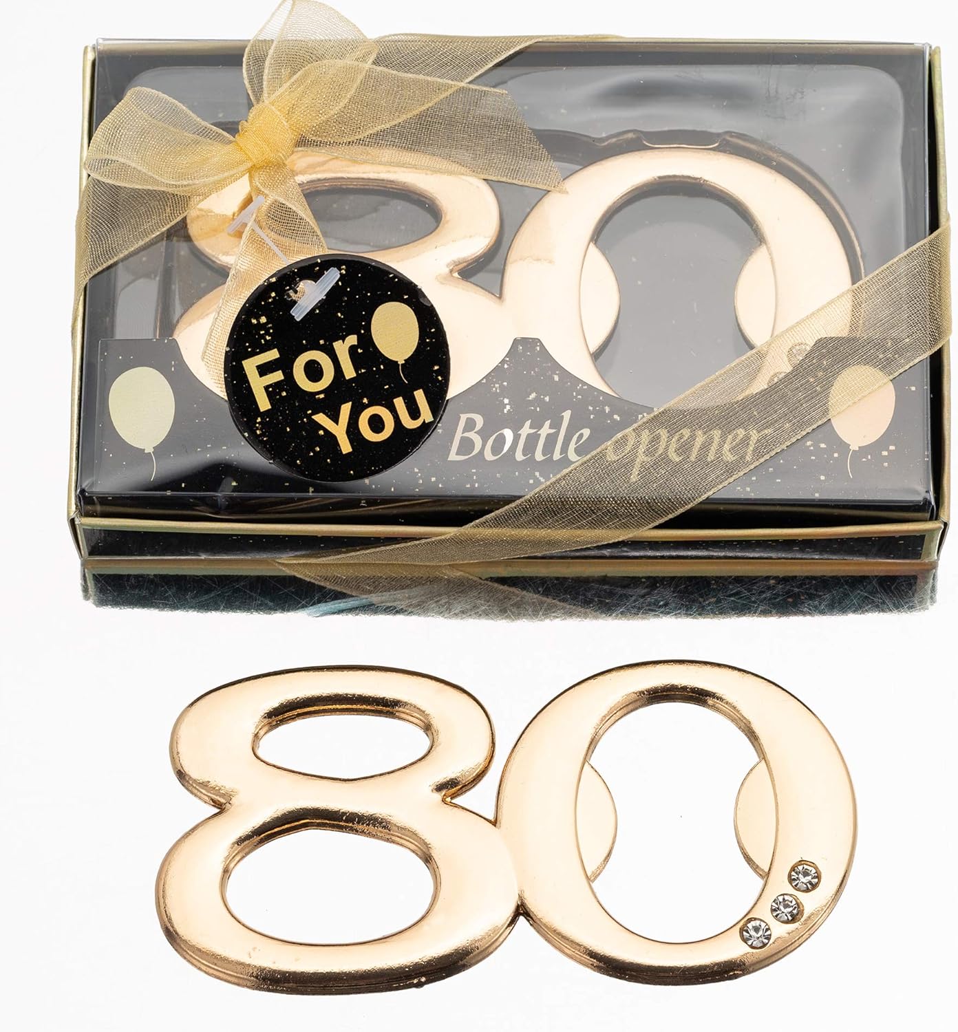 YKLIGTN 24PCS Latest 80 Bottle Openers for 80th Birthday Party Favors or Wedding Anniversary Party Gifts Souvenirs Decorations for Guests