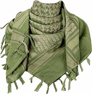 Aonal Military Shemagh Tactical Desert Scarf, 100% Cotton Keffiyeh Neck Head Scarf Wrap for Men Women