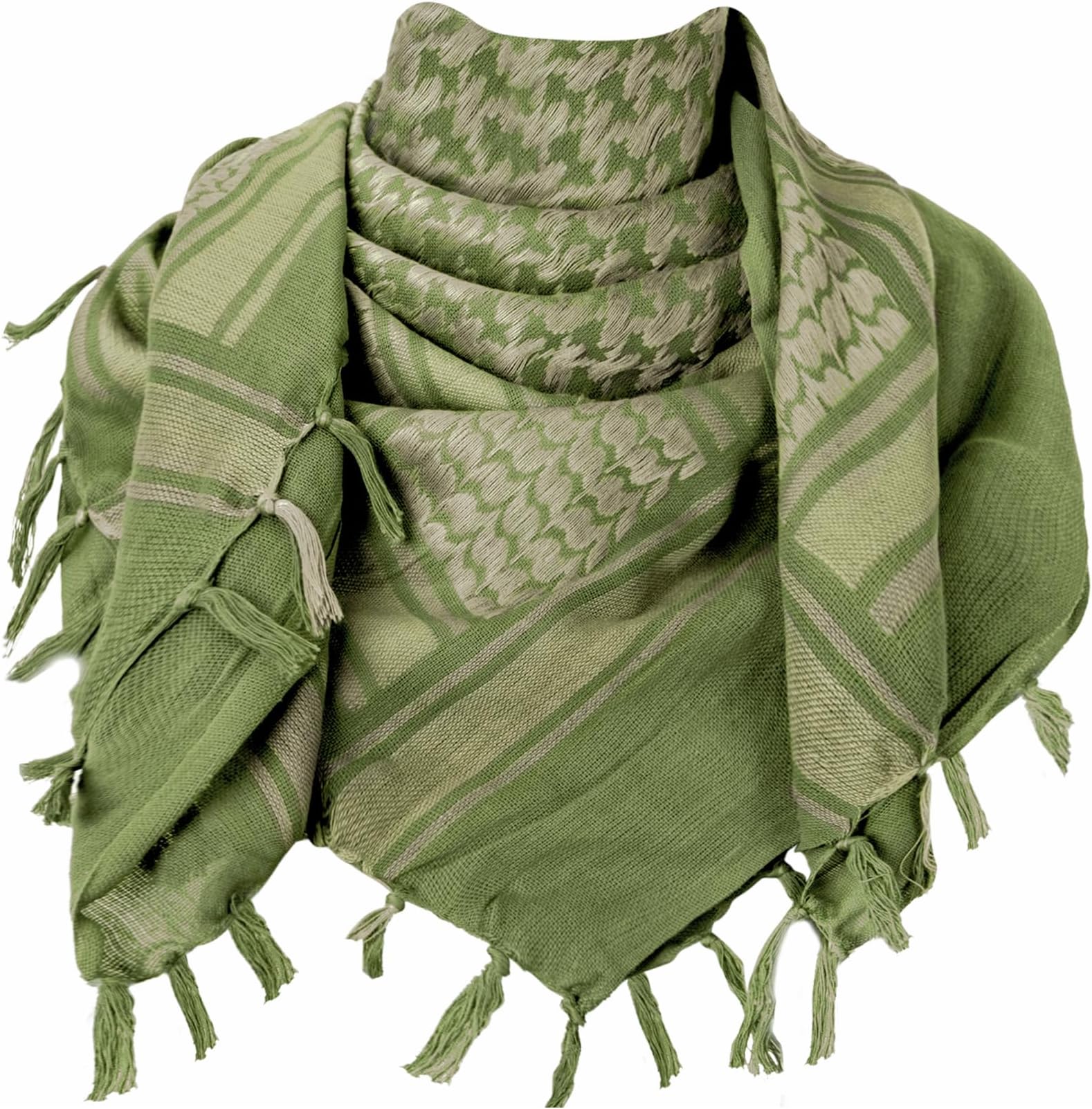 Military Shemagh Tactical Desert Scarf, 100% Cotton Keffiyeh Neck Head Scarf Wrap for Men Women