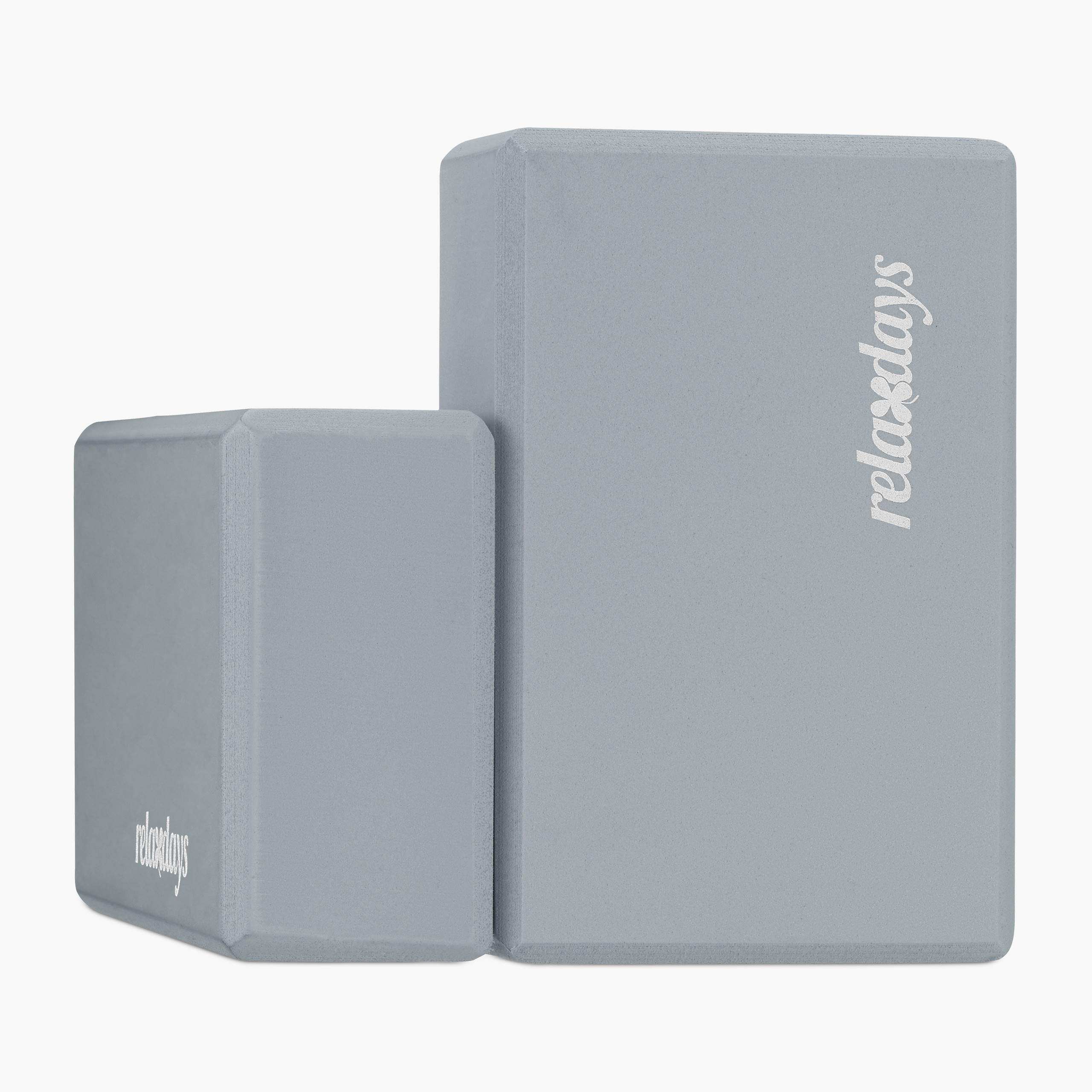 Relaxdays 10 x Blocs de Yoga, Cubes pour Exercices, en Mousse Rigide, antidérapants, H x L x P : 8 x 23 x 15 cm, Gris, en Set