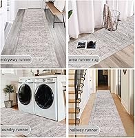 Vista 7 de Homcomoda Alfombras de pasillo envejecidas para pasillo, 2 x 10 pies, antideslizantes, lavables, extra largas, alfombra de pasillo de cocina