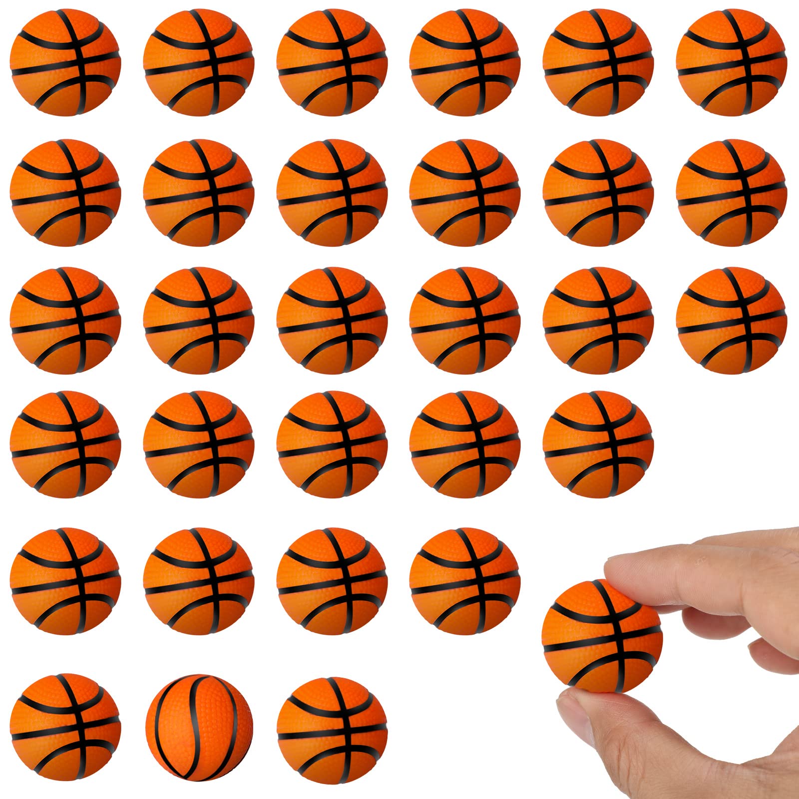 30 Pcs Mini Basketballs Stress Balls 1.18 Inch Mini Basketball Party Favor Tiny Foam Basketballs Small Soft Sports Balls Basketball Decorations Foam Toy for Relief Party