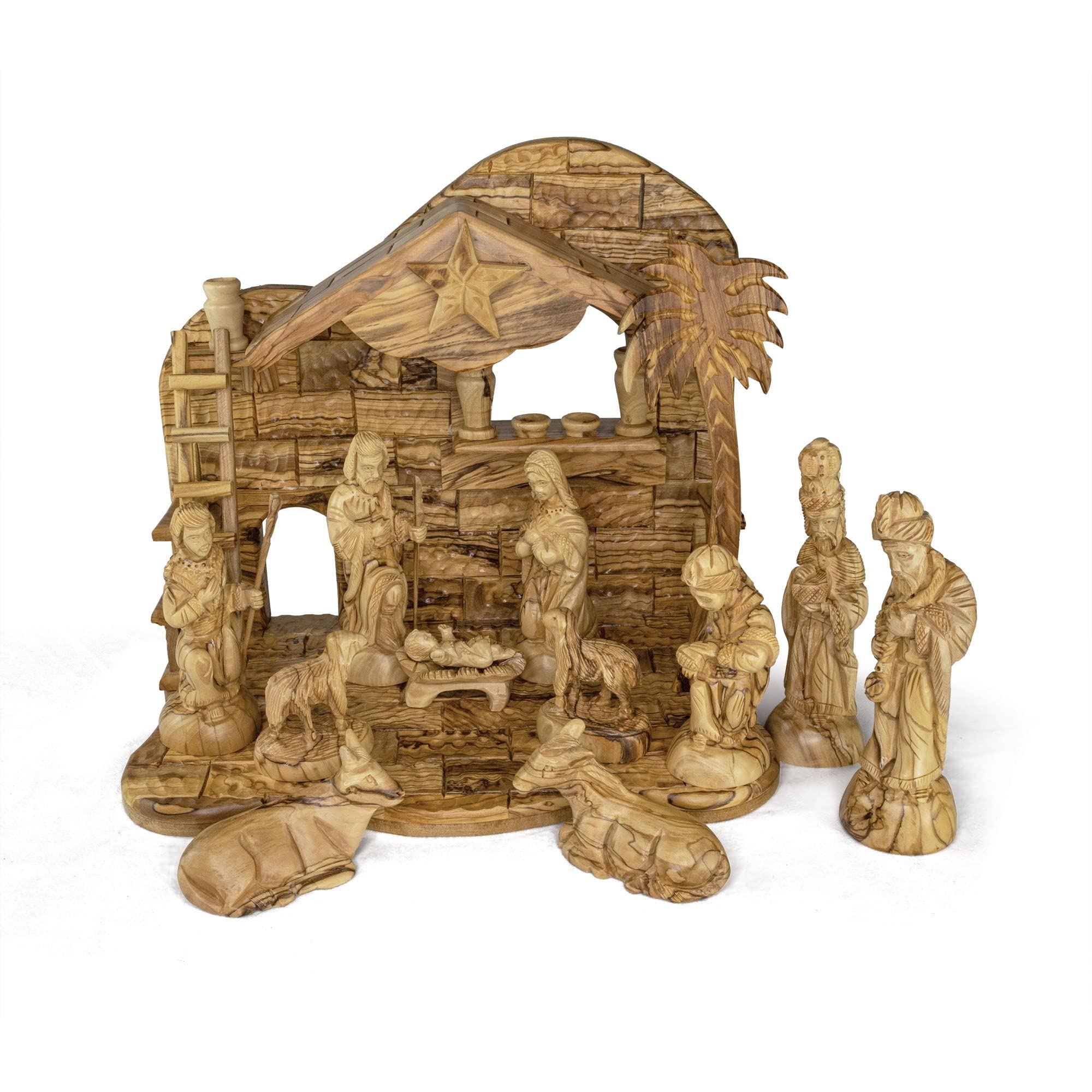 Buy Olive Wood Nativity Set from Bethlehem Intricately Hand Carved