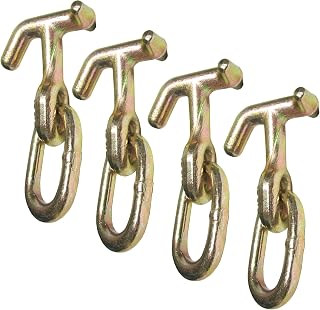 Grade 70 Mini TJ Hammerhead Hook Assembly on Link 4,700 LBS WLL Towing (4 Pack) | Premium HD Rigging