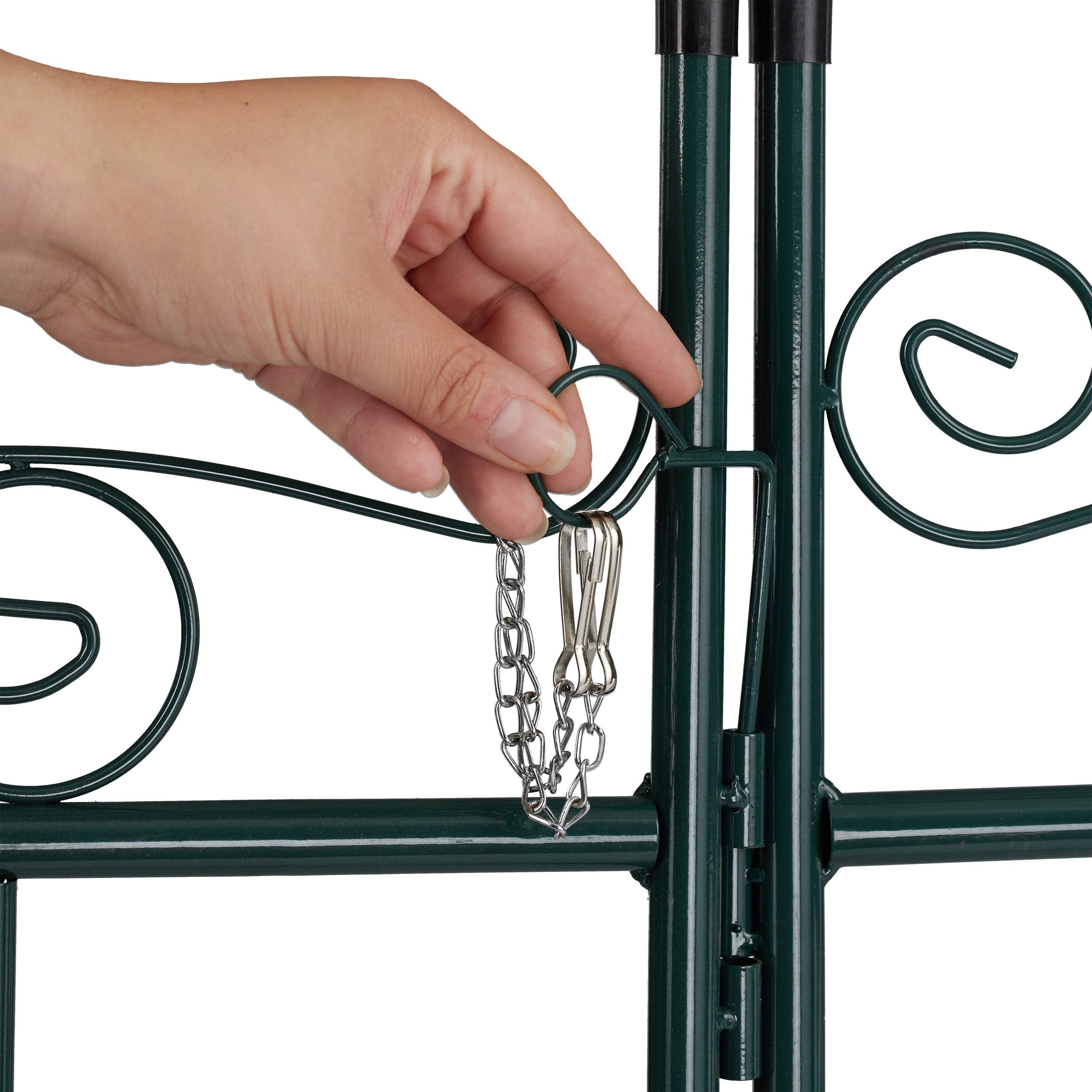 Relaxdays, vert foncé Arche de rosiers porte, Arcade, treillis plantes grimpantes, tuteur métal, 230 x 113,5 x 36,5 cm