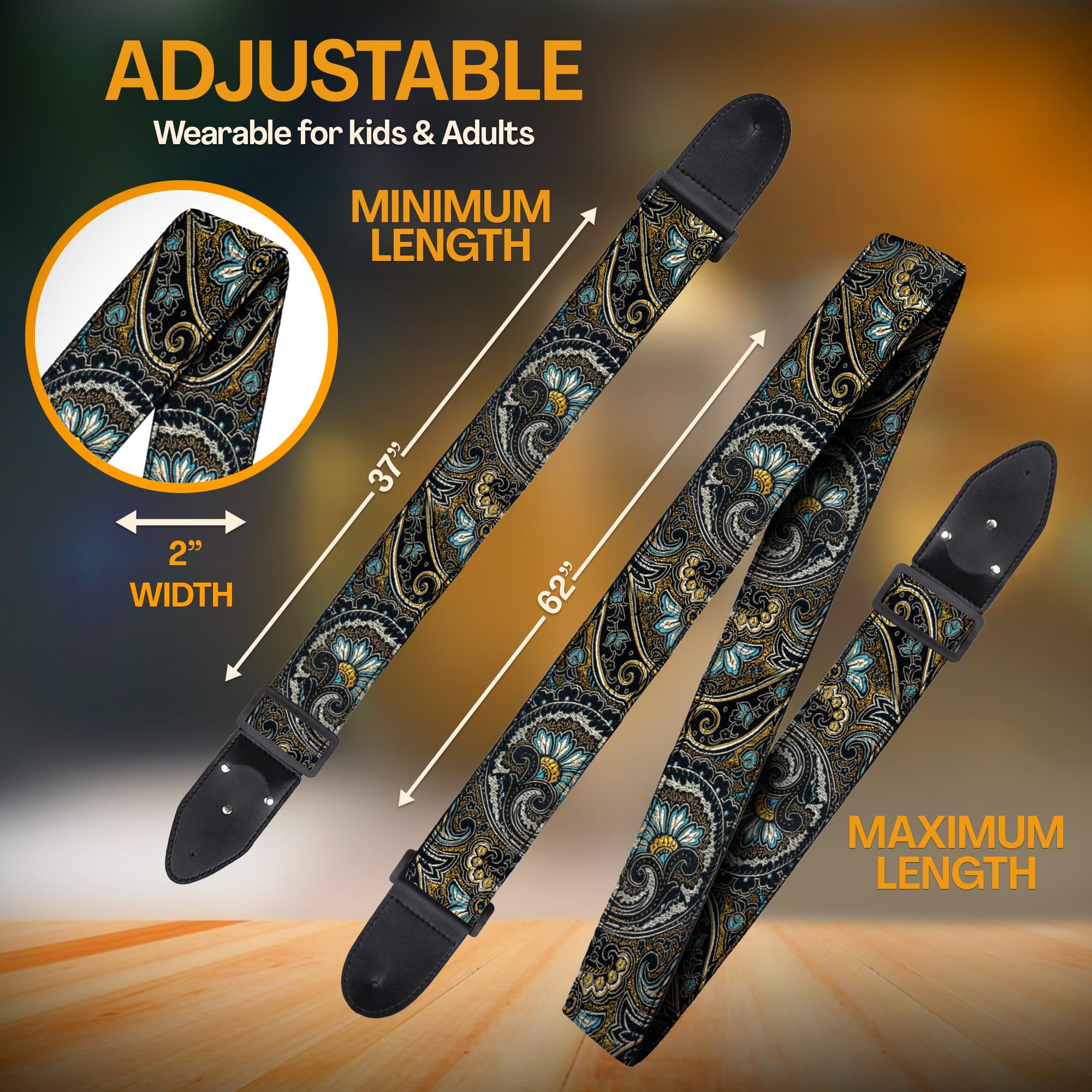 Amazon.com: Art Tribute Guitar Strap For Acoustic, Electric and