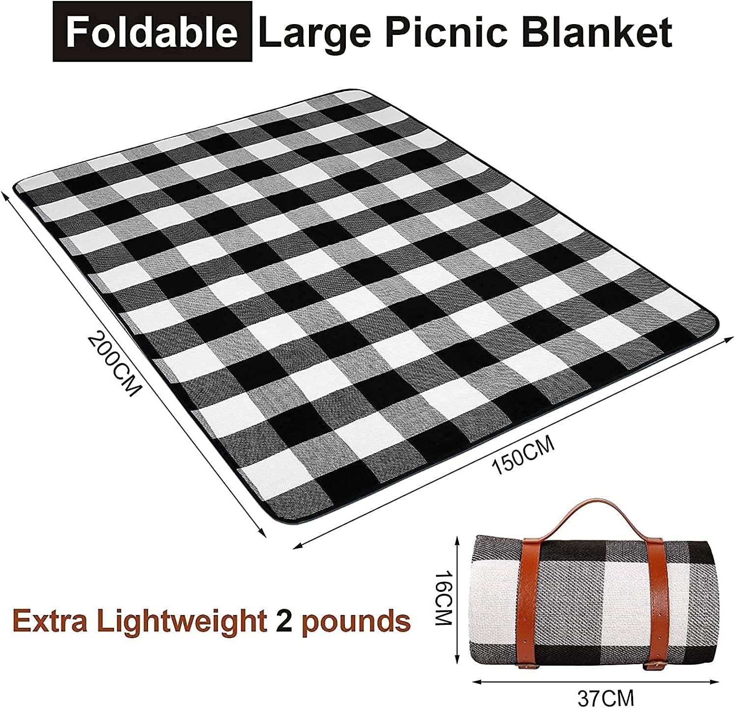 Picnic Blanket, Camping Mat, Outdoor Picnic Mat, Waterproof Sandproof Beach Blanket, Foldable Travel Blanket, Portable Handy Mat, Suitable for Camping, Beach, Park, Hiking
