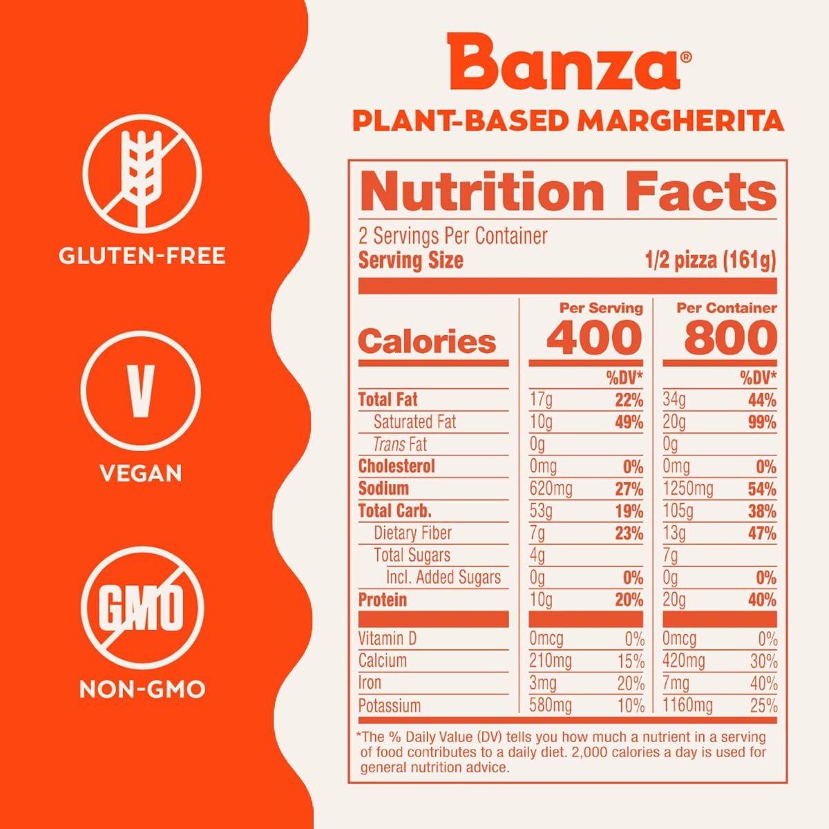 Plant-Based Hemp Protein Frozen Pizza (Margherita, 10.6 oz) view 2