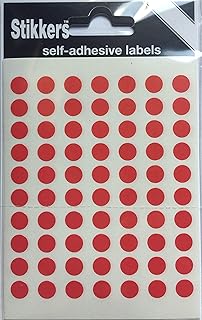 490 Red 8mm Sticky Coloured Dots Easy Peel Self Adhesive Colour Coding Sticky Dots Round Labels Circle Stickers
