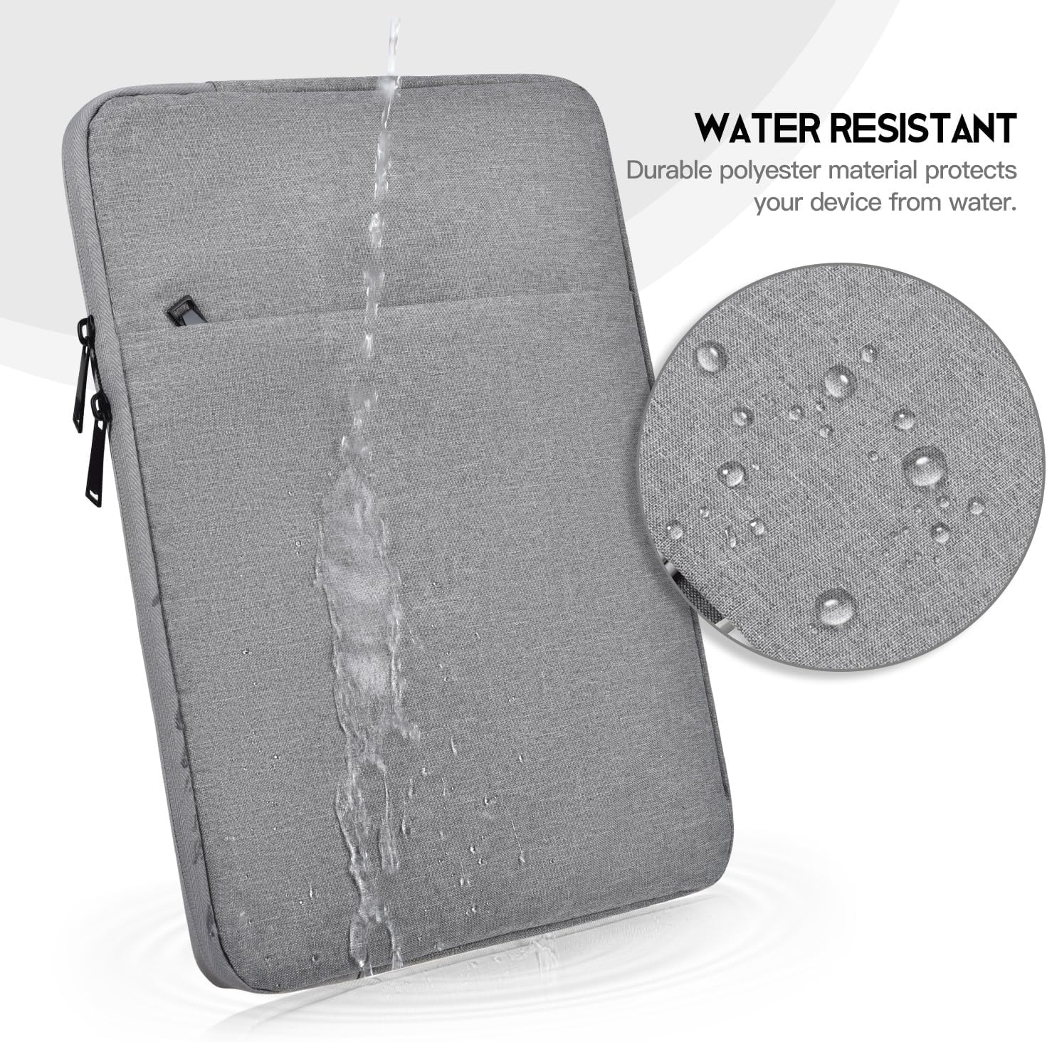 Portable Monitor Sleeve 18.5 inch, Padded Shockproof Carrying Case Compatible with Most 18.5-in Portable Display Monitors, Water-Resistant Monitor Bag Cover with Accessory Pocket Bag -Gray - Image 6