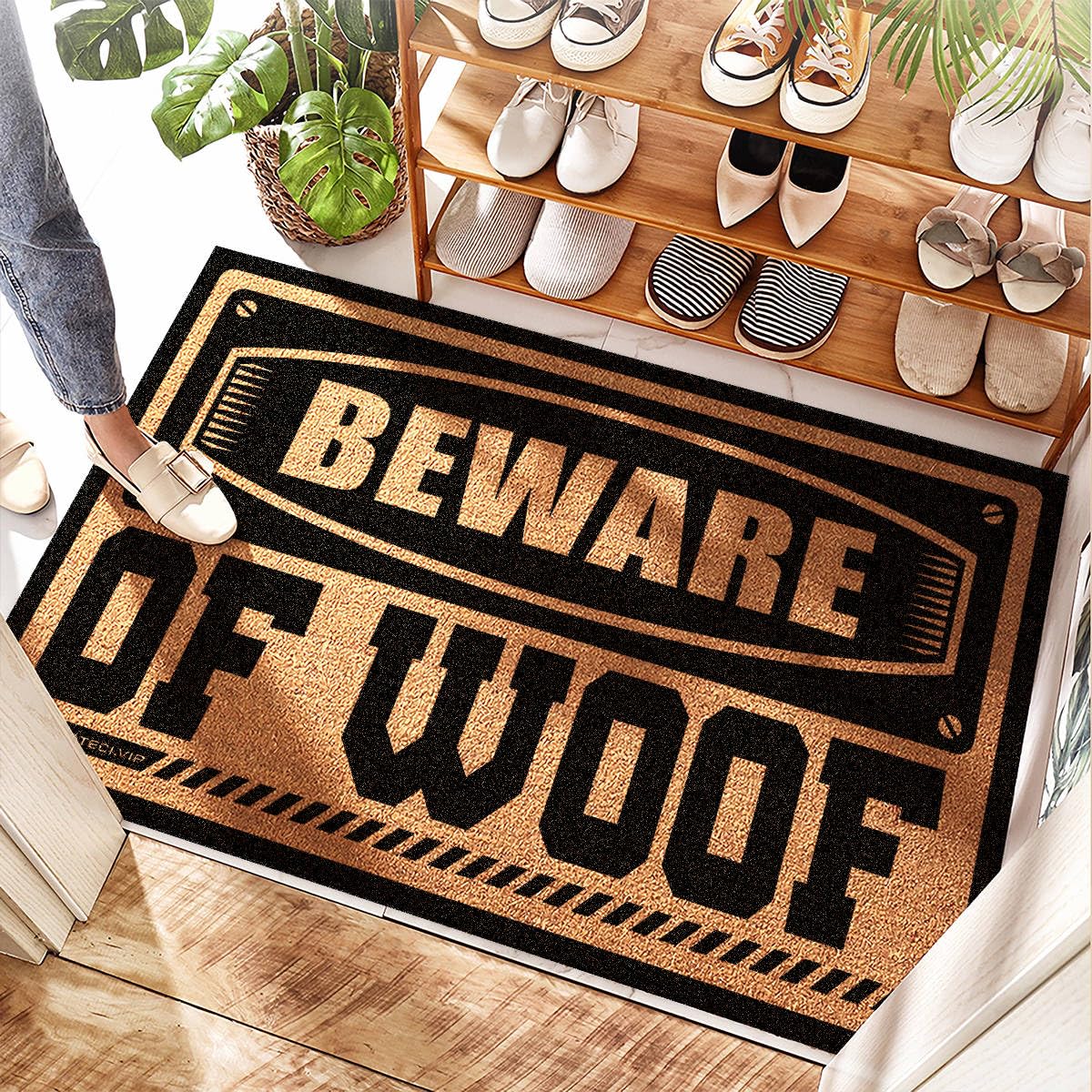 Grand tapis de porche en coco idéal pour l'entrée de maison avec chien et douche extérieure