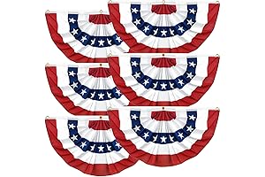Patriotic USA Fan Bunting - 6 American Flag Pennants for Independence Day