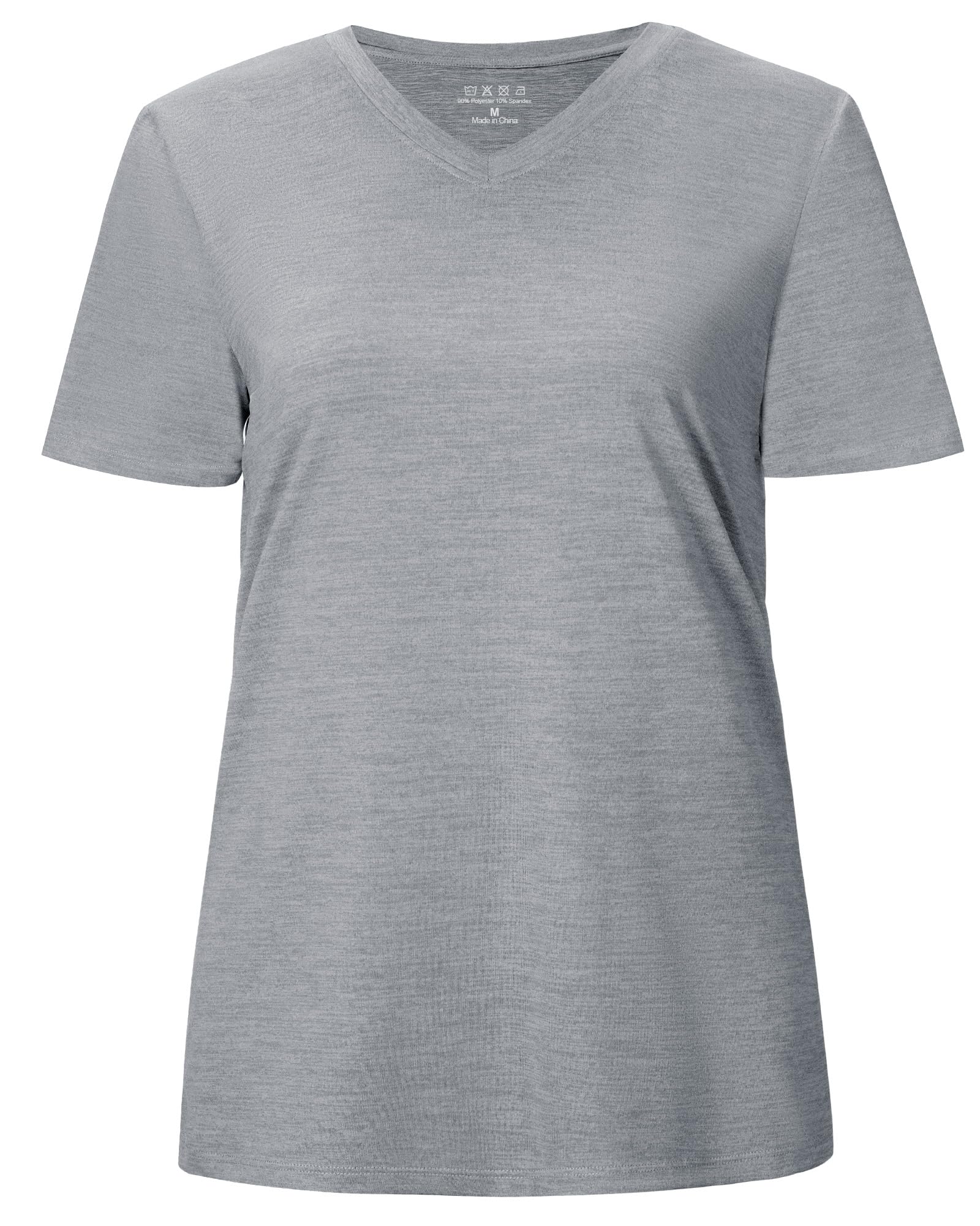Runhit Sportshirt Damen Kurzarm UV Shirt UPF 50+ Sonnenschutz Funktionsshirt Atmungsaktiv Schnelltrocknend Laufshirt V-Ausschnitt Locker für Yoga Fitness Sport Gym