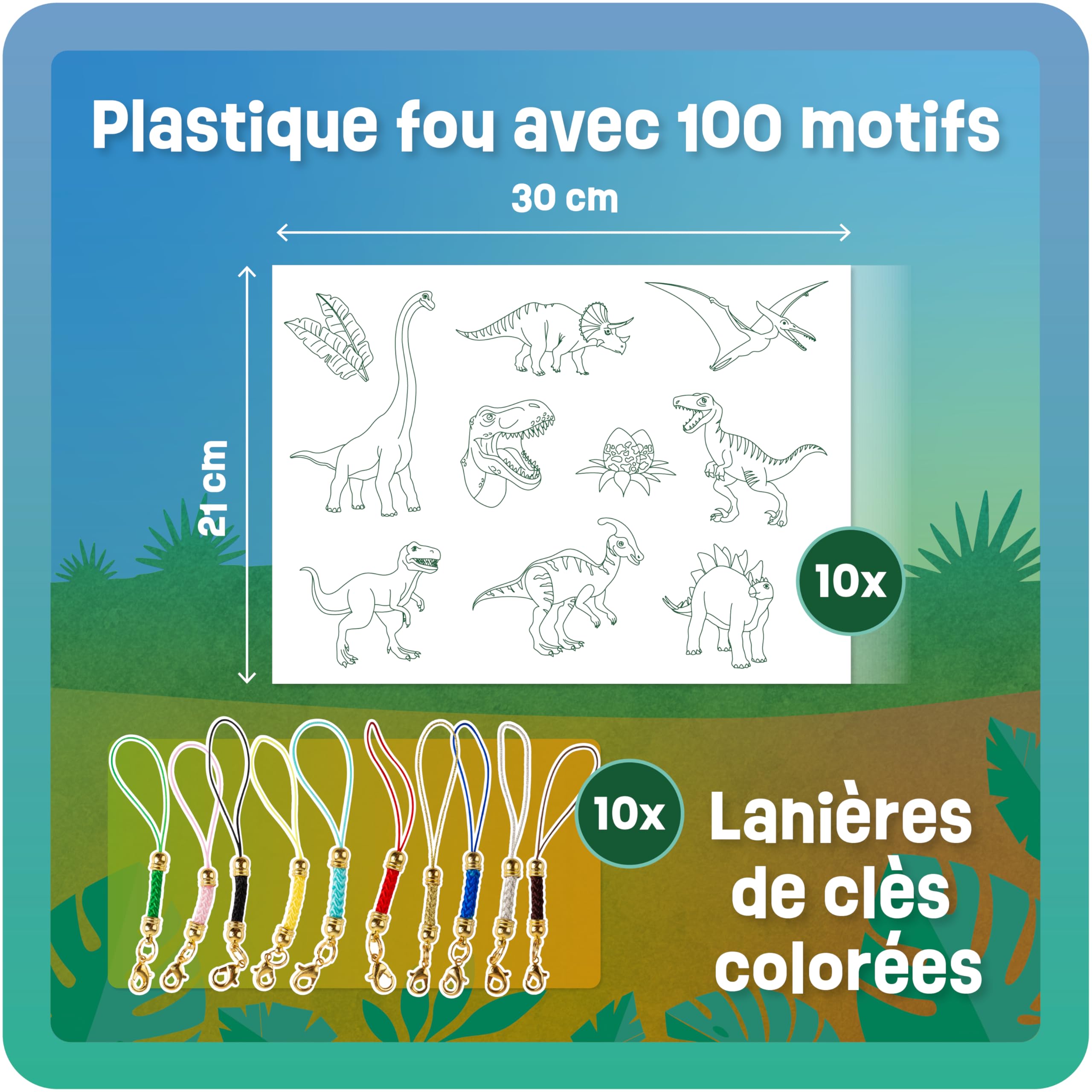 Smowo Kit 10 Films Thermorétractables Licorne - DIY Porte-Clés Et Bijoux, 100 Motifs Pour Enfants