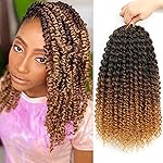 Passion Twist Hair 12 Inch 8 Packs Water Wave Crochet Hair Curly Braiding Hair For Butterfly Locs Long Bohe Crochet Braids (12 Inch (Pack of 8), 1B/30/27)