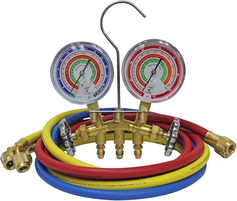 Mastercool 59161 R22/R404A 2-Way Brass Manifold Gauge Set