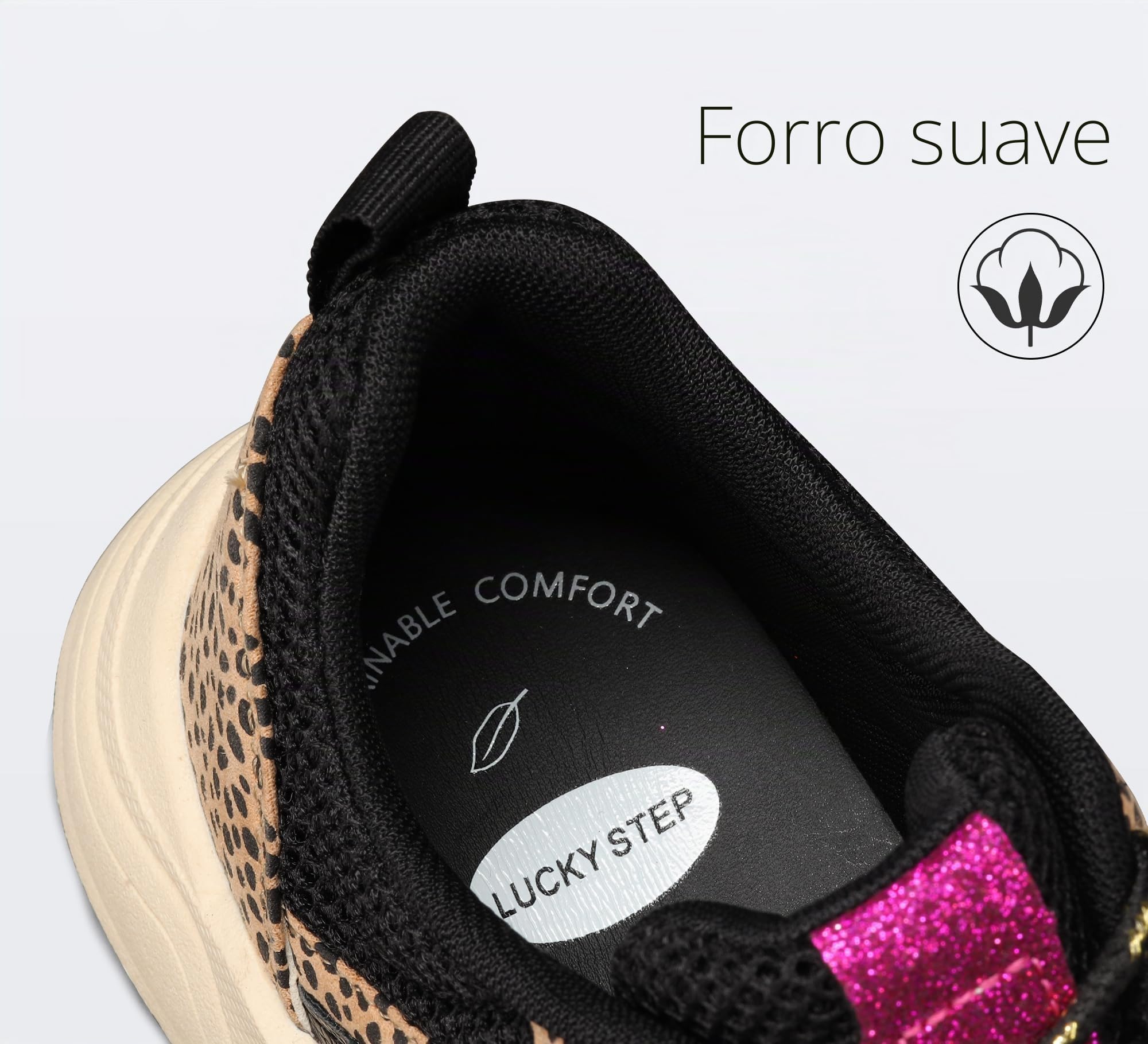 LUCKY STEP Zapatillas de Moda para Mujer - Plataforma de Leopardo para Caminar y Tenis