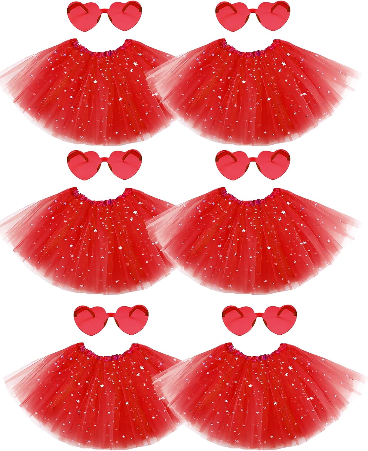 6 PCS Sequined Tutu Skirt Adult Tutus Skirts for Women Elastic Tulle Colored Tutus for Dance Run Halloween Party