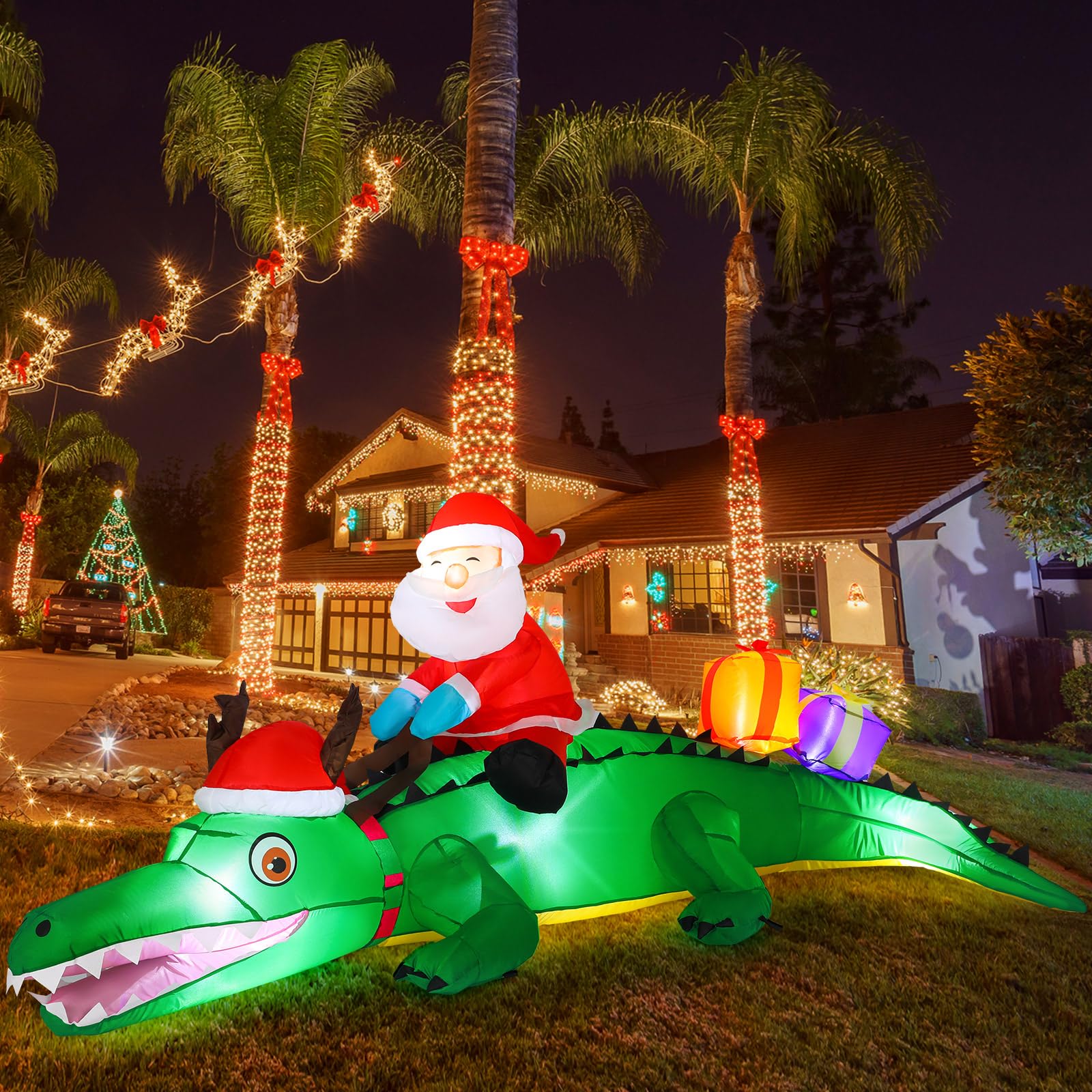 Snapklik.com : 6ft Large Christmas Inflatables Crocodile Outdoor