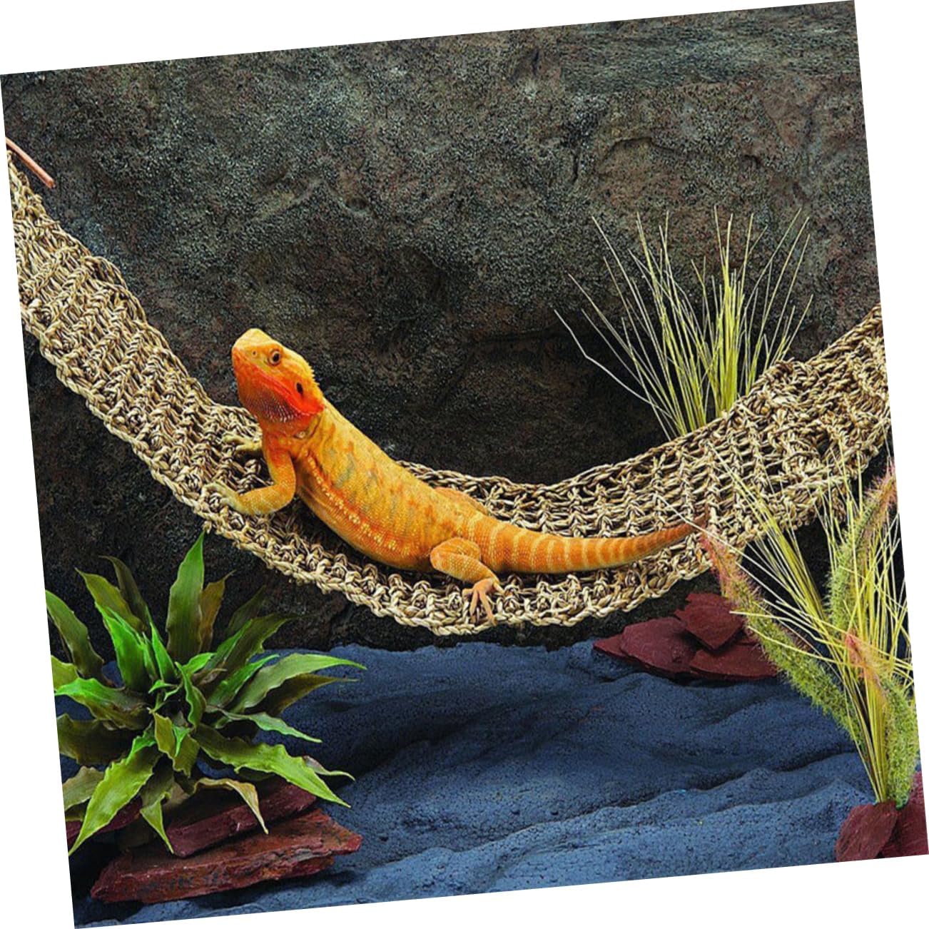 BESTonZON 2Pcs Lizard Hammock Durable Seagrass Pads for Reptiles Easy to and Dry for Bearded Dragons Snakes and Geckos Pet Nesting
