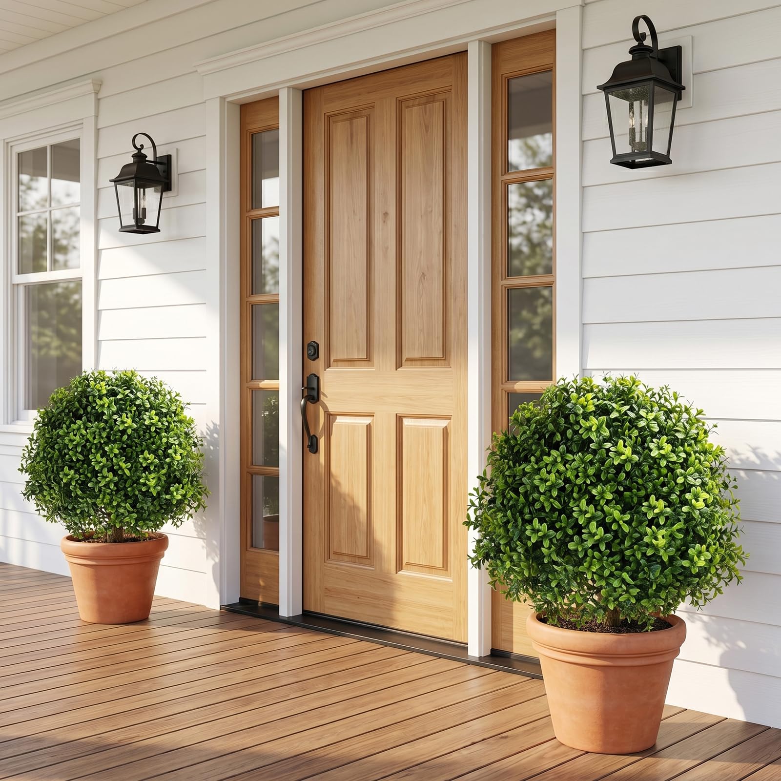2 Piezas Bola de Boj Artificial 60 cm Plantas Artificiales Exterior Resistentes UV Topiarios Artificiales Realista con Esquejes para Deco Exterior Jardin Balcón, Verde