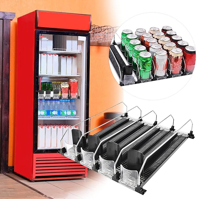 YLOMAY Supermarket Freezer Beverage Pusher, Refrigerator