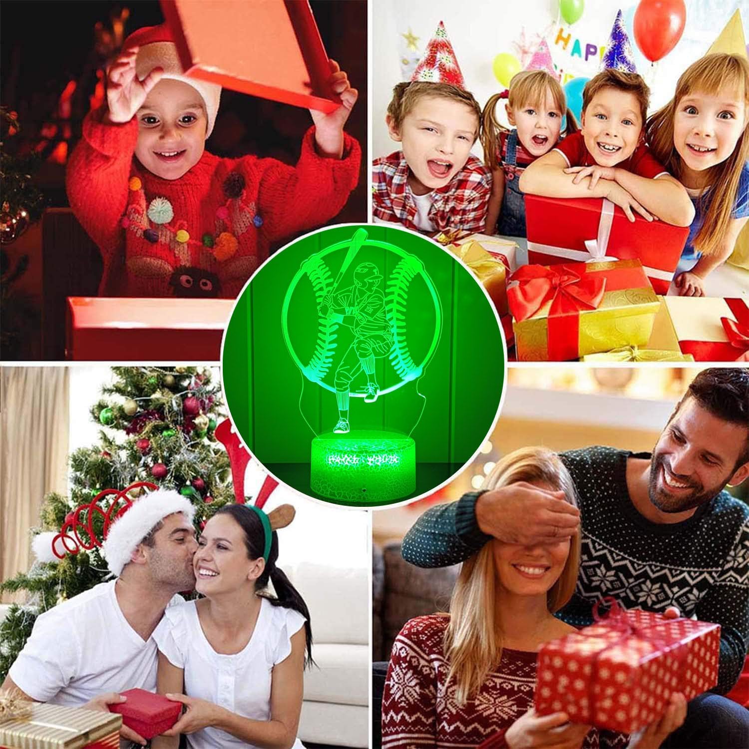 Baseball Night Light - 16 Color RGB Touch Remote Desk Lamp for Boys, Christmas & Holiday Gifts - Image 9