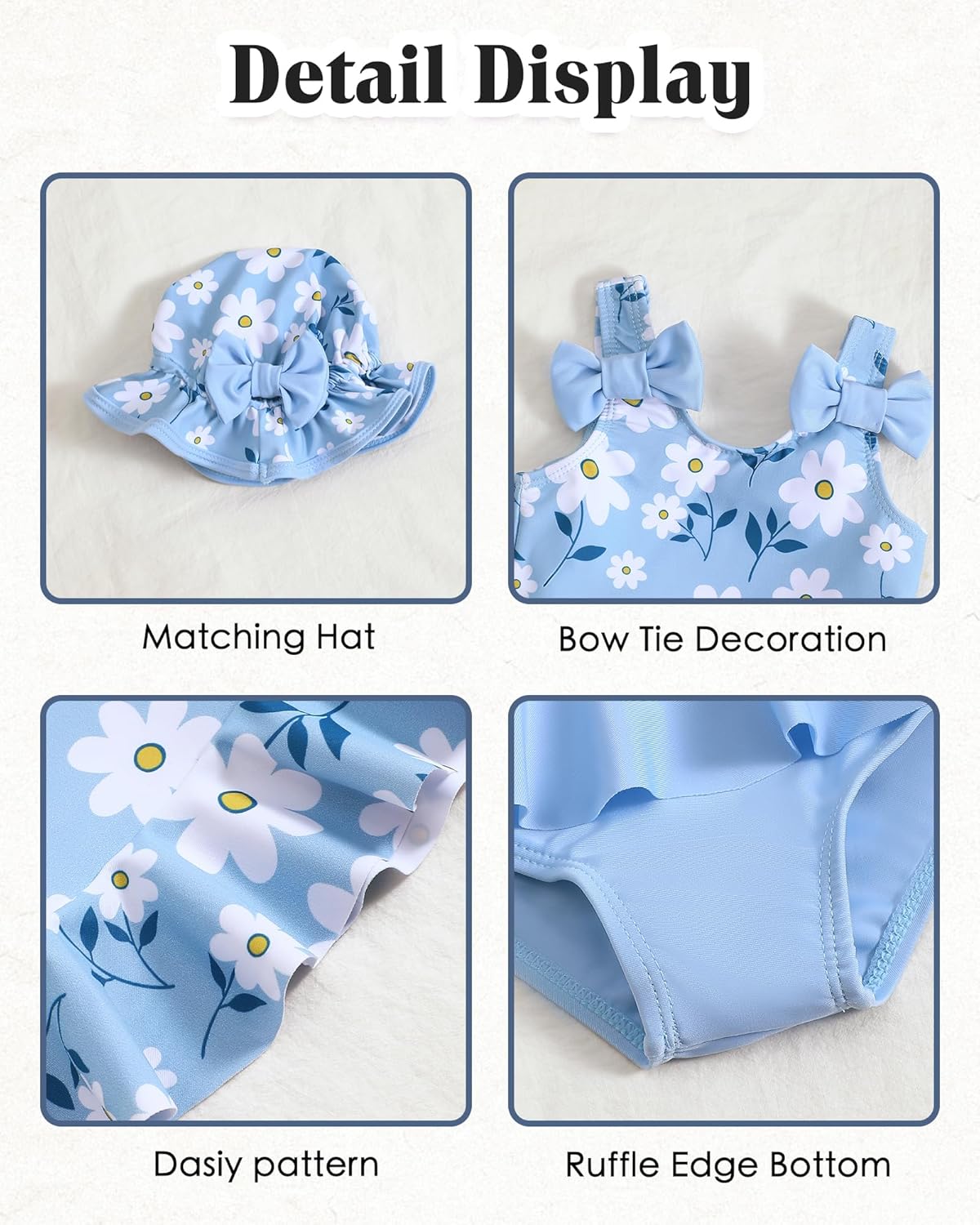 Mioglrie Baby Infant Swimsuit Girl Toddler Bathing Suit Girl Summer Beach Bikini Tankini Swimwear Hat 3-24 Months 2t-5t - Image 4