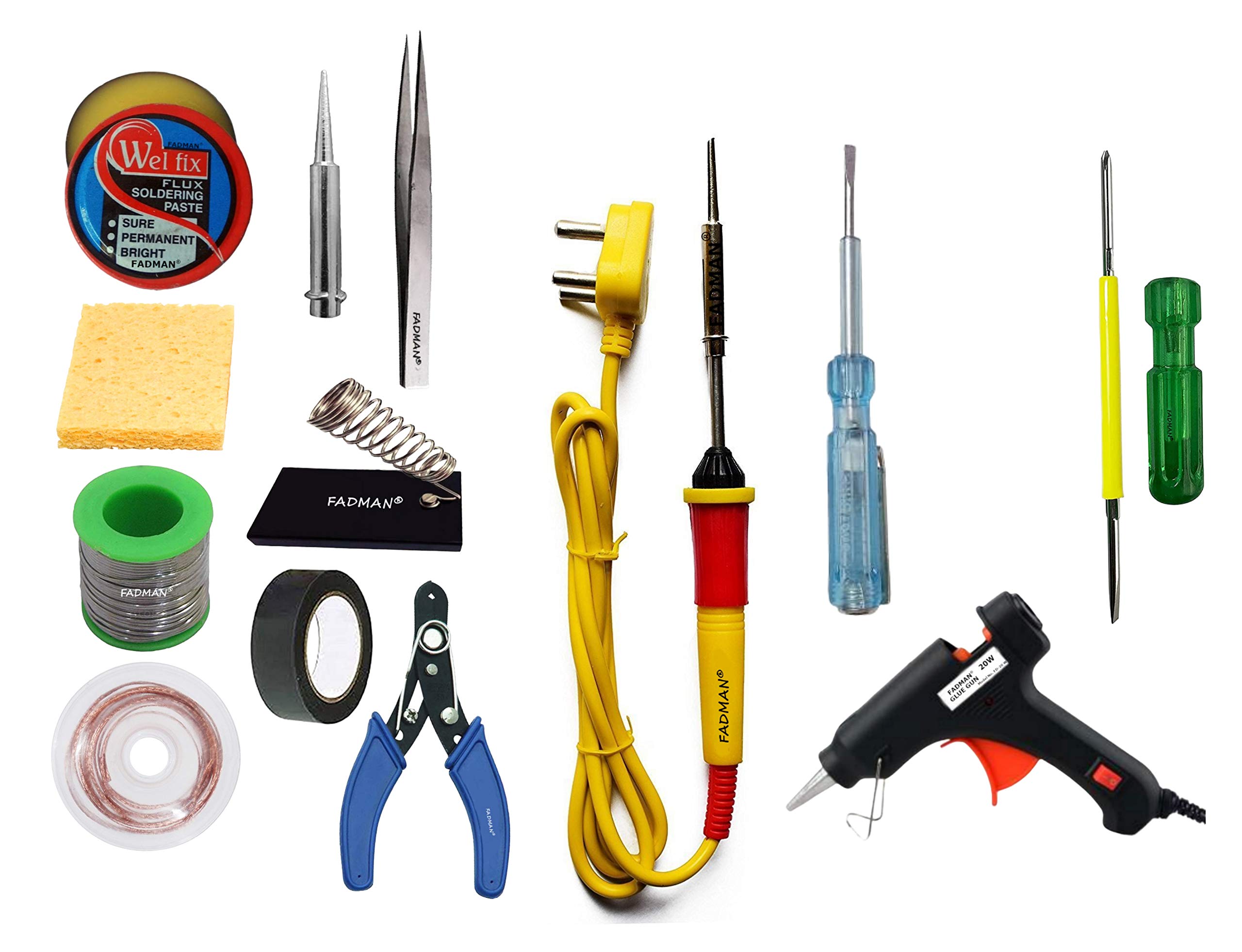 See full amazon price history chart for FADMAN BASIC COMPLETE KIT TYPE-13 SOLDERING IRON KIT | 20W GLUE GUN | TAPE | WICK | TESTER | SCREW DRIVER | CUTTER | SPONGE | TWEEZER | BIT | STAND | SOLDER WIRE | PASTE | YELLOW SOLDERING IRON | FADMAN BASIC COMPLETE KIT TYPE-13 SOLDERING IRON KIT | 20W GLUE GUN | TAPE | WICK | TESTER | SCREW DRIVER | CUTTER | SPONGE | TWEEZER | BIT | STAND | SOLDER WIRE | PASTE | YELLOW SOLDERING IRON | (B08R6CK4FQ) Amazon Price History, Amazon Price Tracker