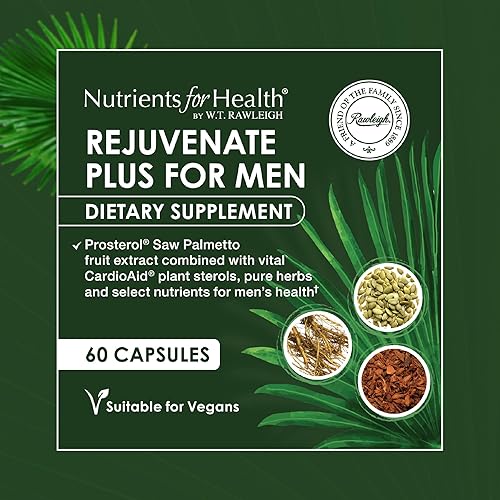 Miniatura 8 de Rawleigh Rejuvenate Plus para hombres: 60 cápsulas veganas | Saw Palmetto de alta potencia de 320 mg | Semilla de calabaza, corteza de Pygeum |
