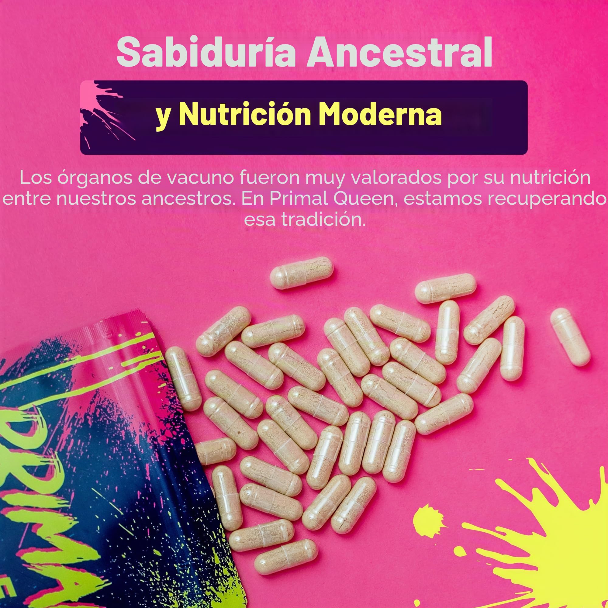 Primal Queen Beef Organs Superfoods - 6 órganos esenciales de carne de res optimizados para mujeres (hígado de res, riñón, corazón y 3 más) - 100% alimentado con pasto, ganado criado en pastos -