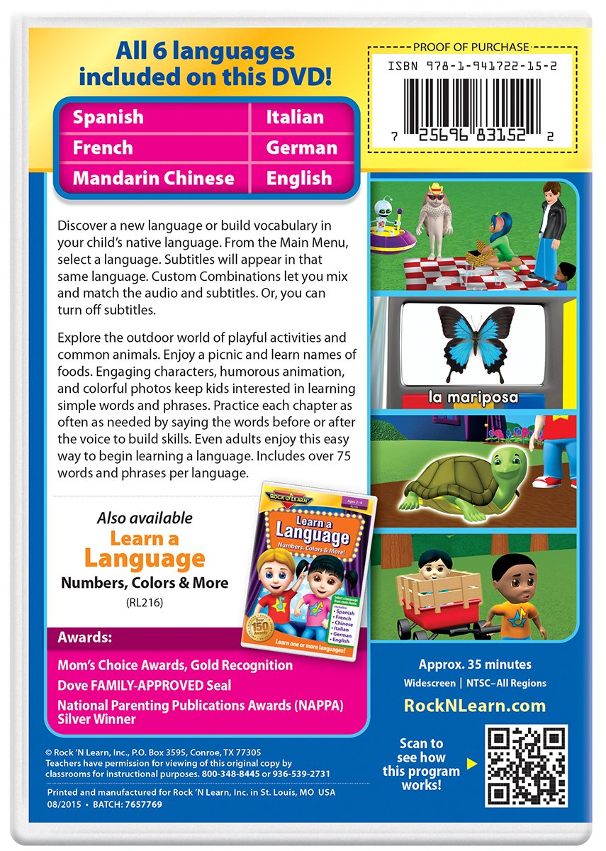 Best Cyber Deals 🔥 Learn a Language: Let's Play Outside DVD by Rock 'N Learn - Spanish, French, Chinese, Italian, German and English (6 languages on one DVD) Best Cyber Monday 🔥 Learn a Language: Let's Play Outside DVD by Rock 'N Learn - Spanish, French, Chinese, Italian, German and English (6 languages on one DVD)