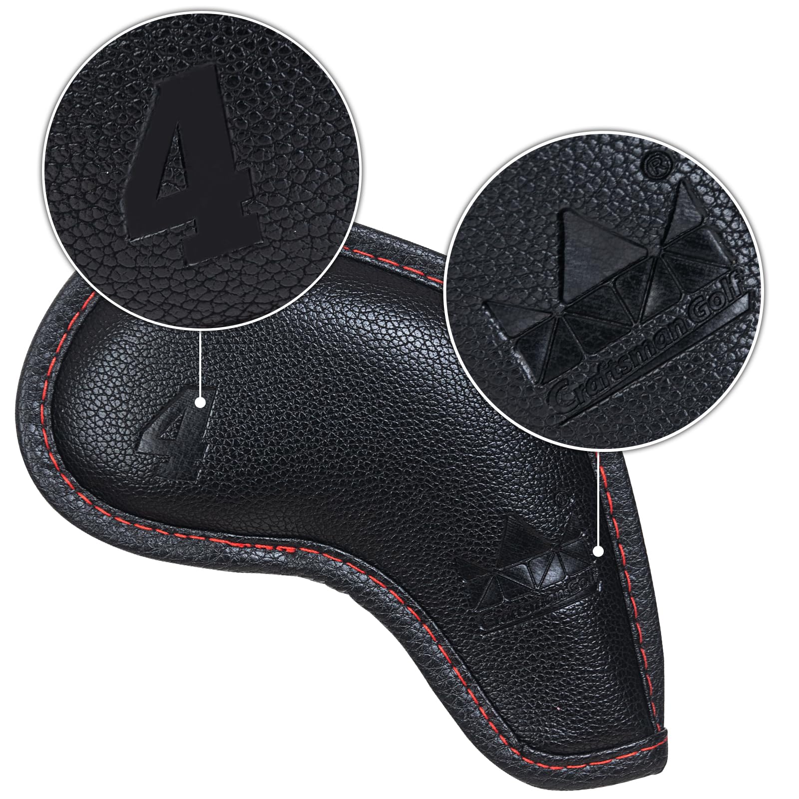 CRAFTSMAN GOLF Golfschlägerhauben-Set für Ping Callaway Mizuno Taylomade etc., Schwarz, 9 Stück Auch 1 Stück #2 oder L Abdeckung