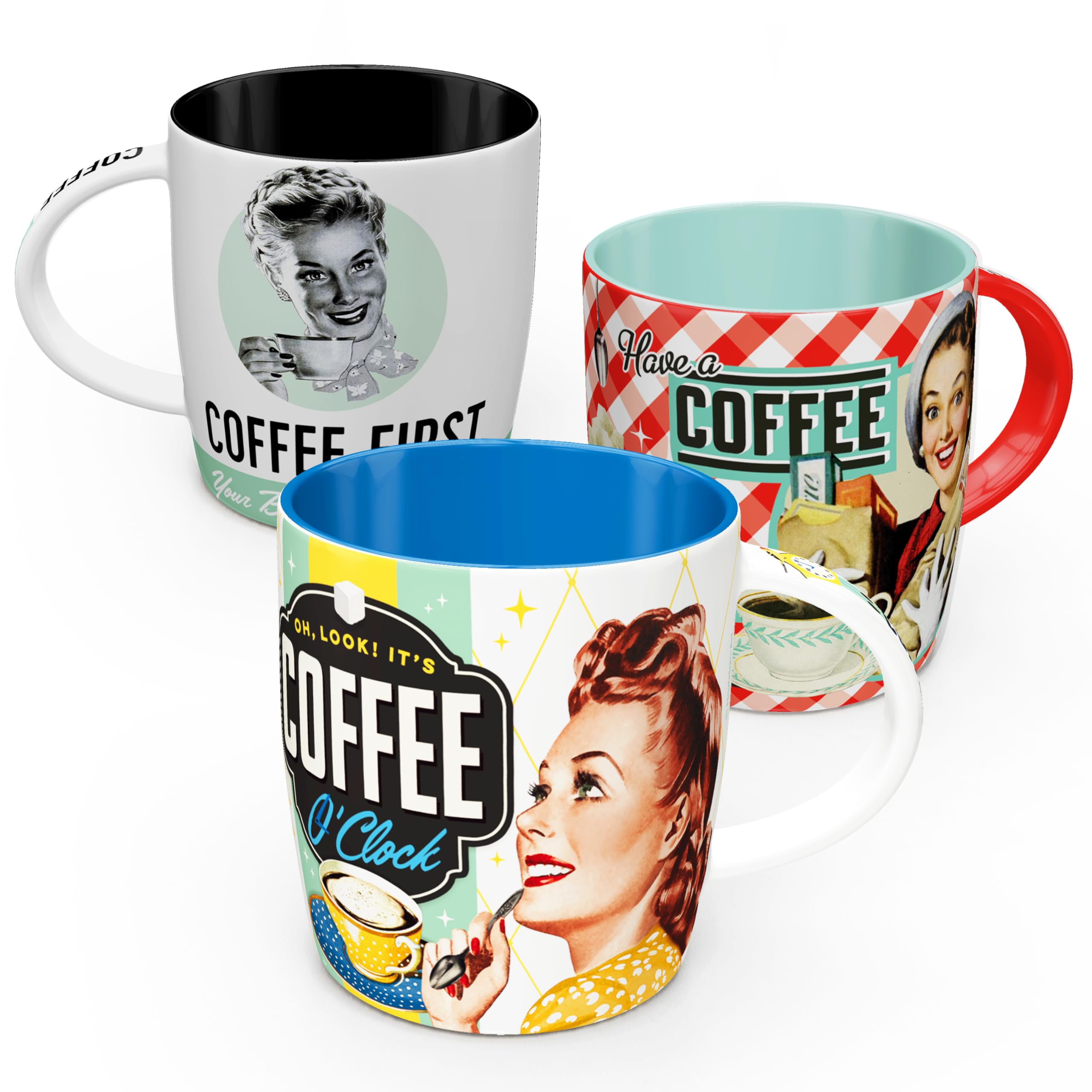 Nostalgic-Art Retro Kaffeebecher – 330 Ml, „Have A Coffee“ Design | Keramik, Spülmaschinenfest, Vintage-Geschenk