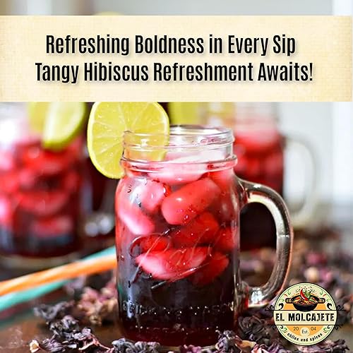 Miniatura 5 de Flores de hibisco de 8 onzas, totalmente naturales y triple limpiadas para un sabor vibrante. Pétalos de Flor de Jamaica suaves enteros, uso para