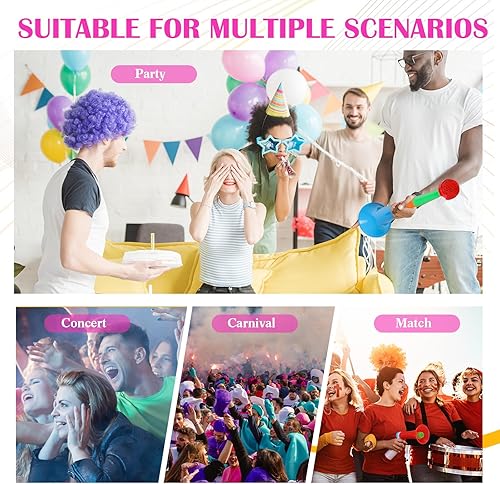 Miniatura 6 de Libima Vuvuzela - Bocina de estadio a granel para hacer ruido de 21 pulgadas, plegable, de plástico, trompeta para fútbol, eventos deportivos,