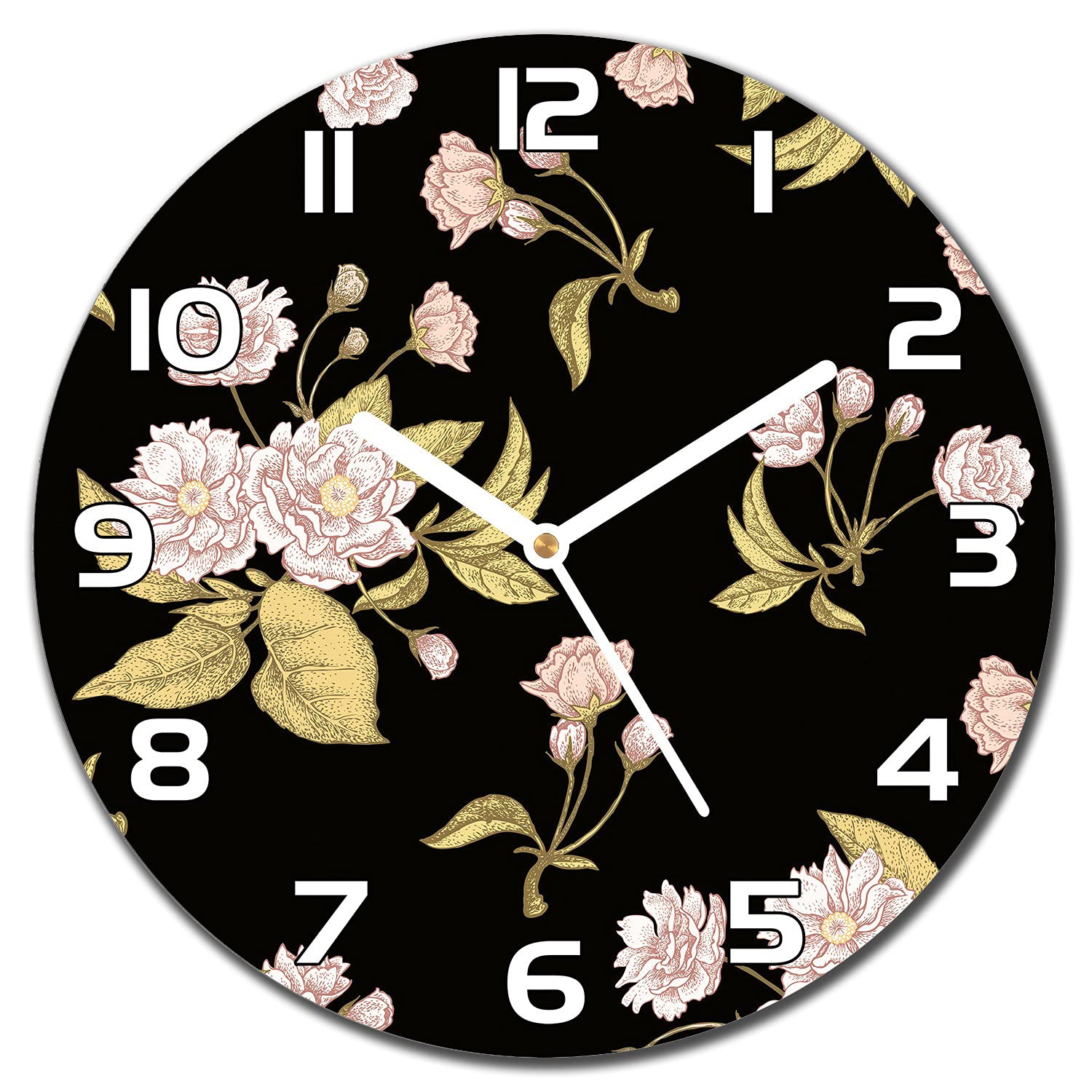 Horloge en verre 30 cm floral vintage Coloray pour salon